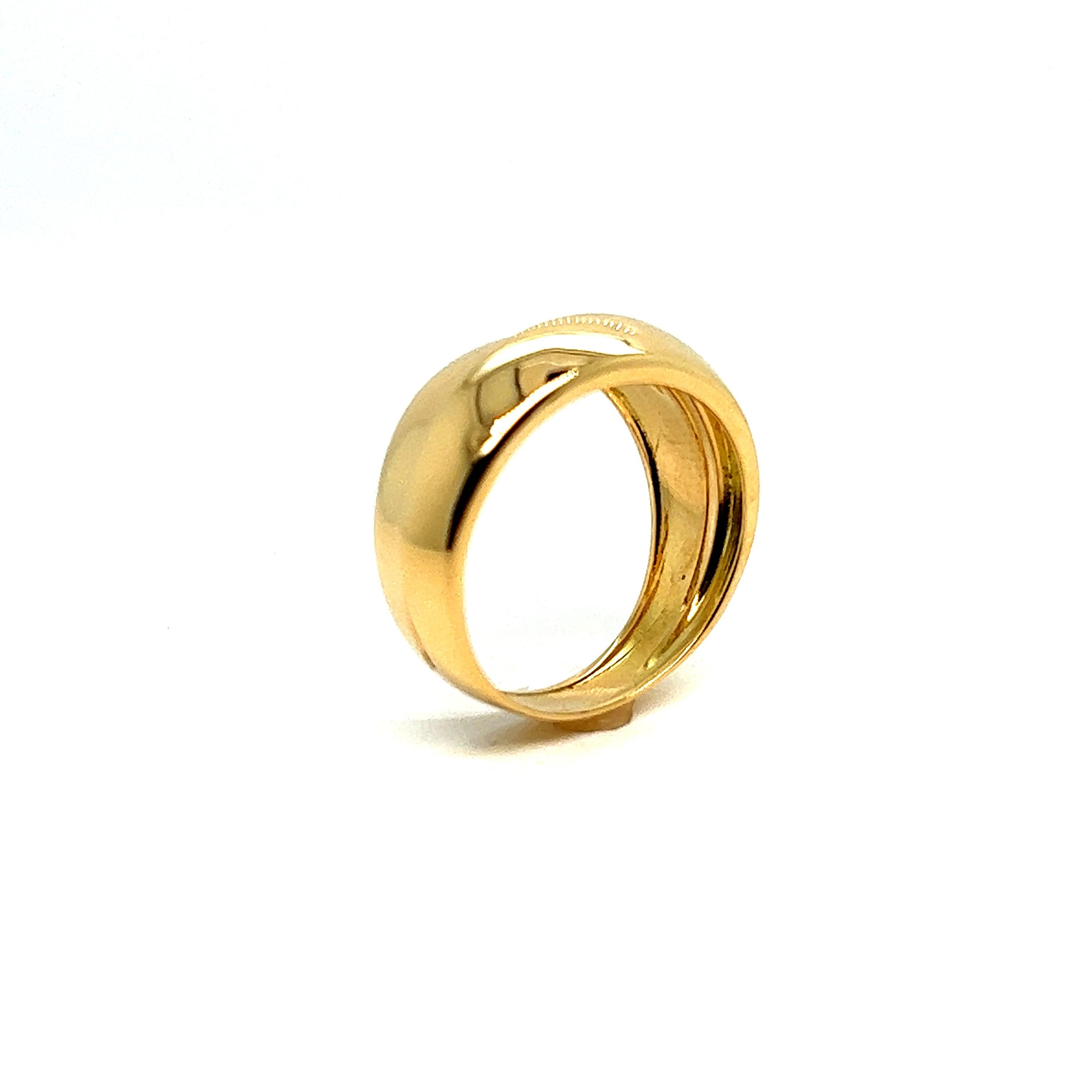 French Ring with Middle Opening 18 Carat Yellow Gold 2