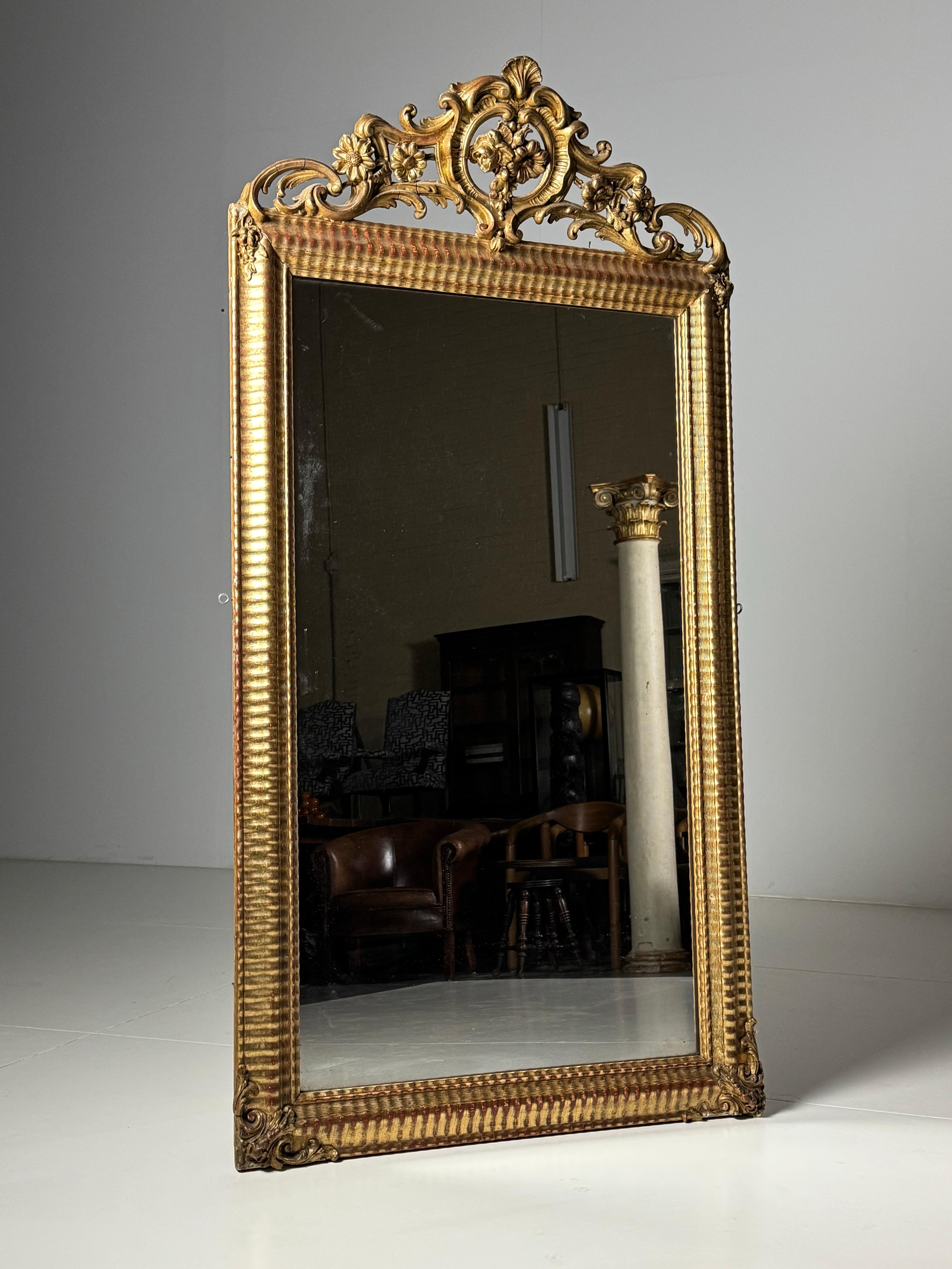 French Ripple Frame Mirror 19th century For Sale 6