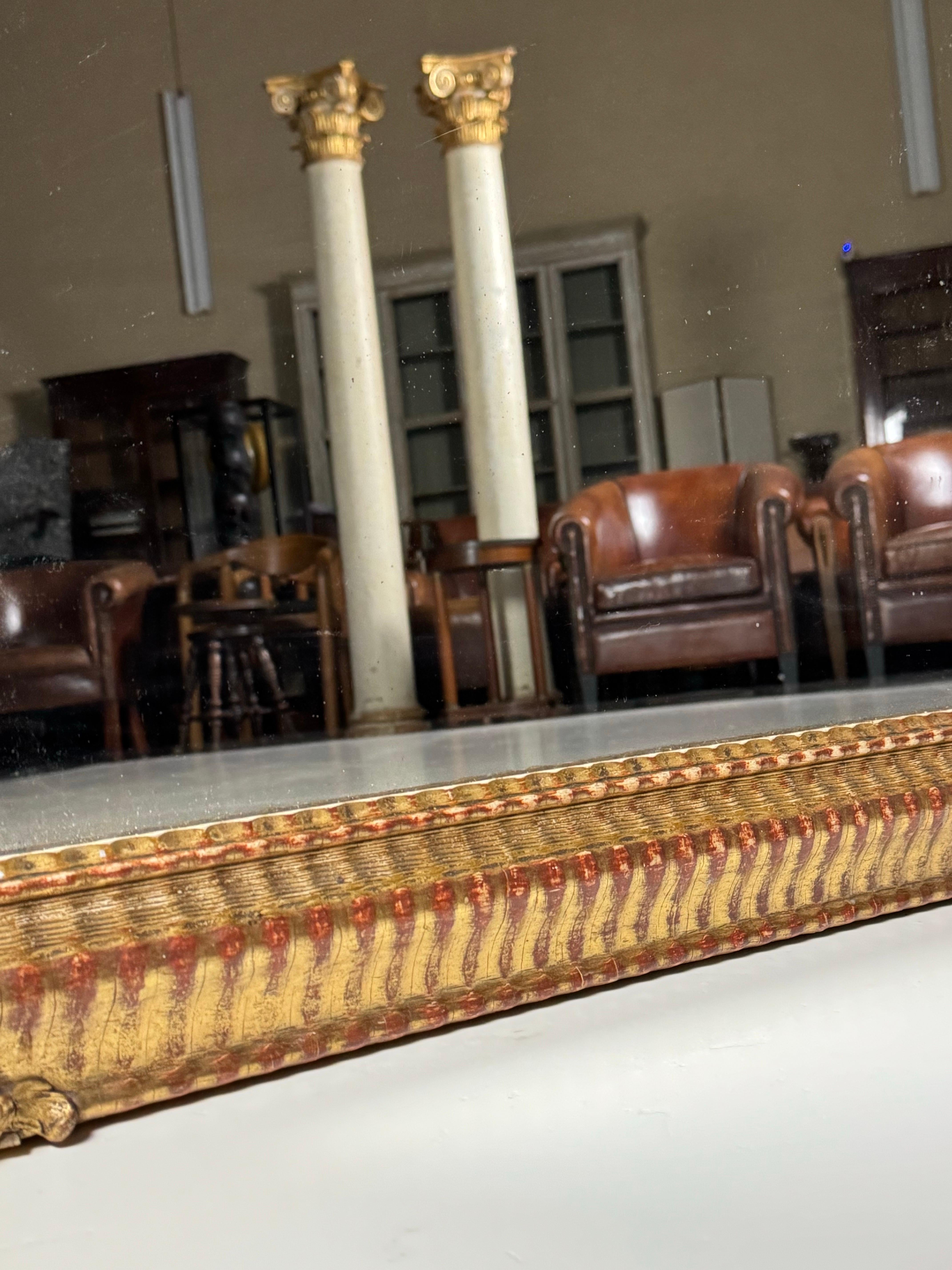 French Ripple Frame Mirror 19th century In Good Condition For Sale In MILL, NL