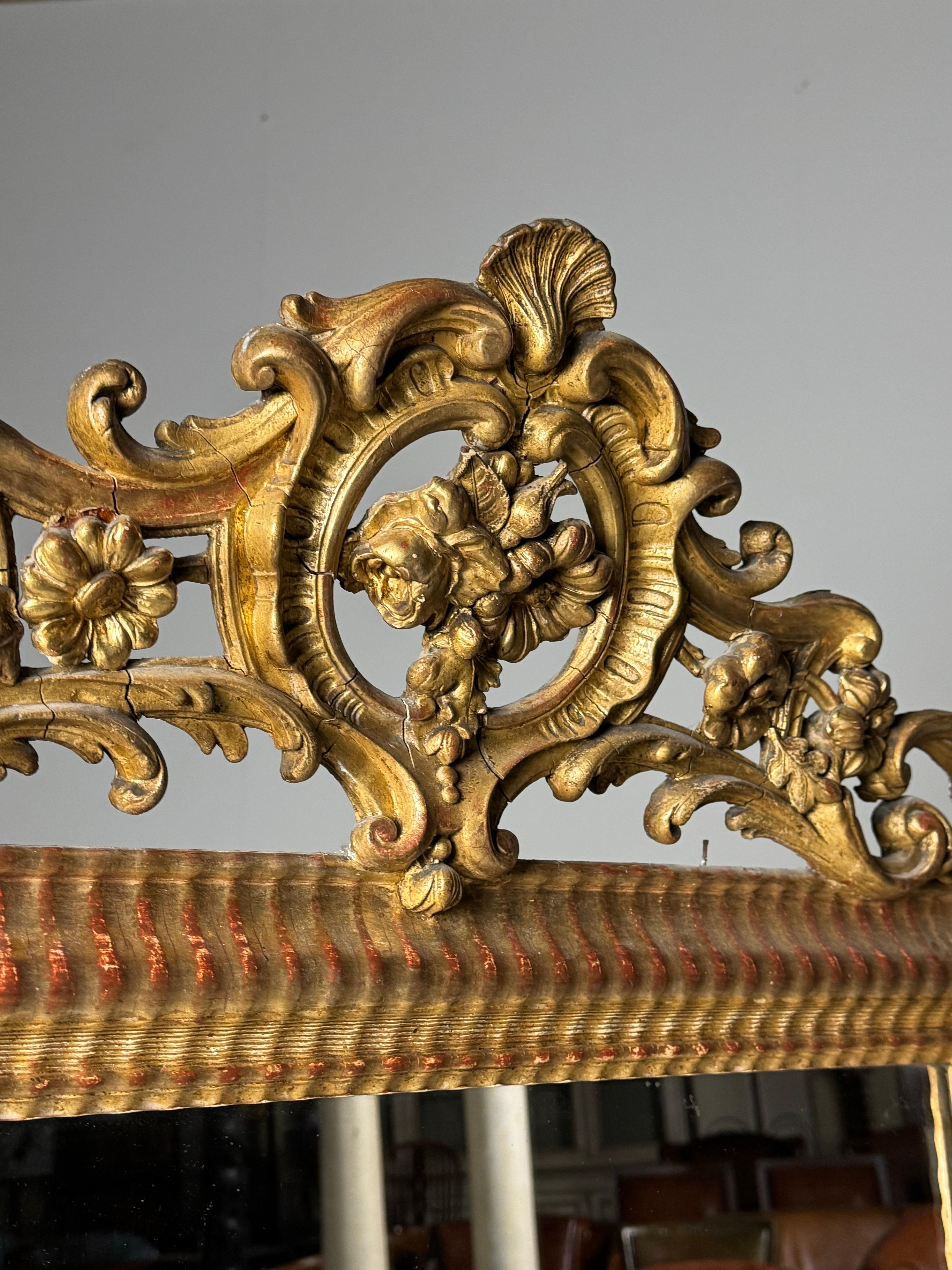 19th Century French Ripple Frame Mirror 19th century For Sale