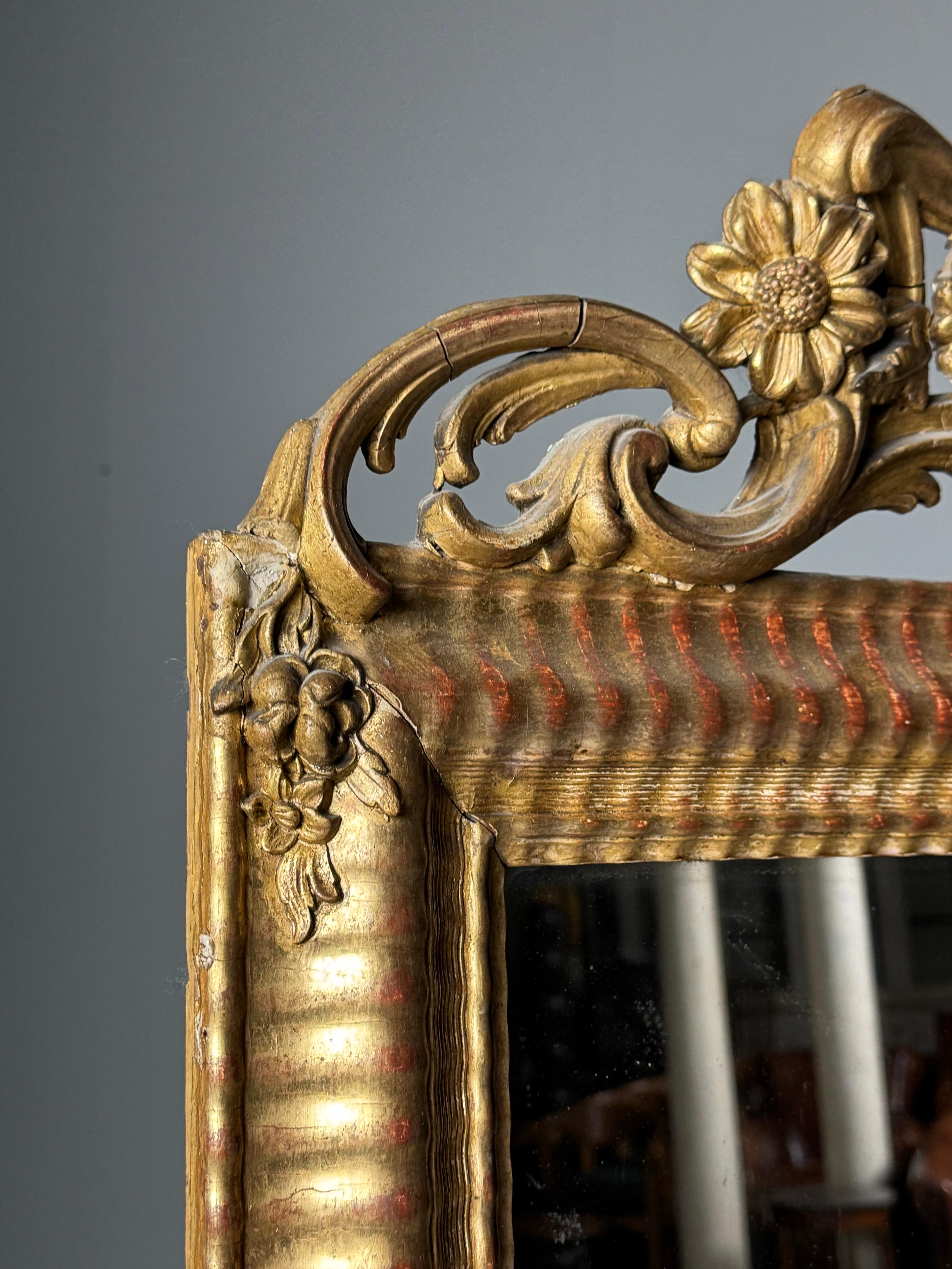 French Ripple Frame Mirror 19th century For Sale 1