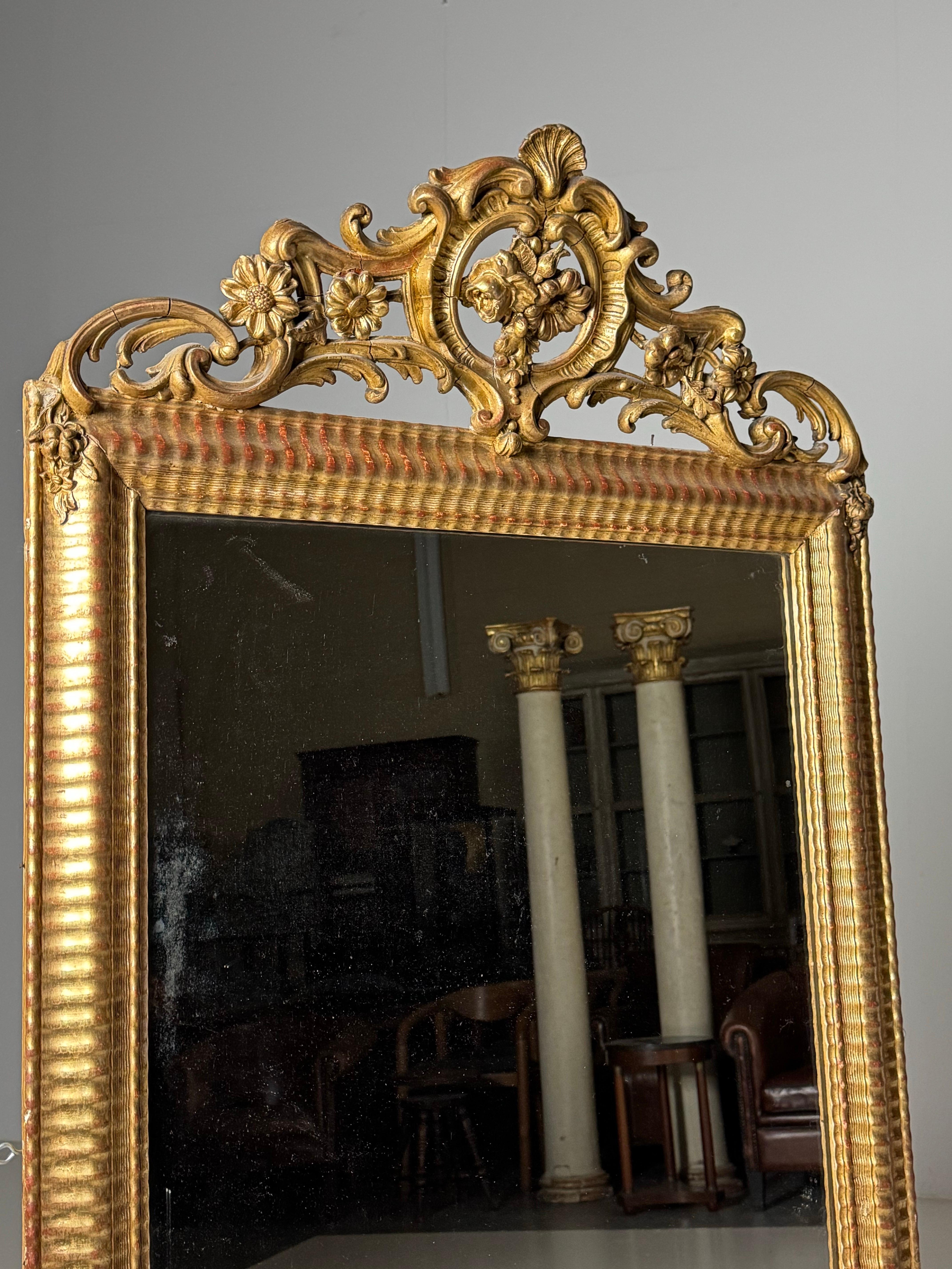 French Ripple Frame Mirror 19th century For Sale 2