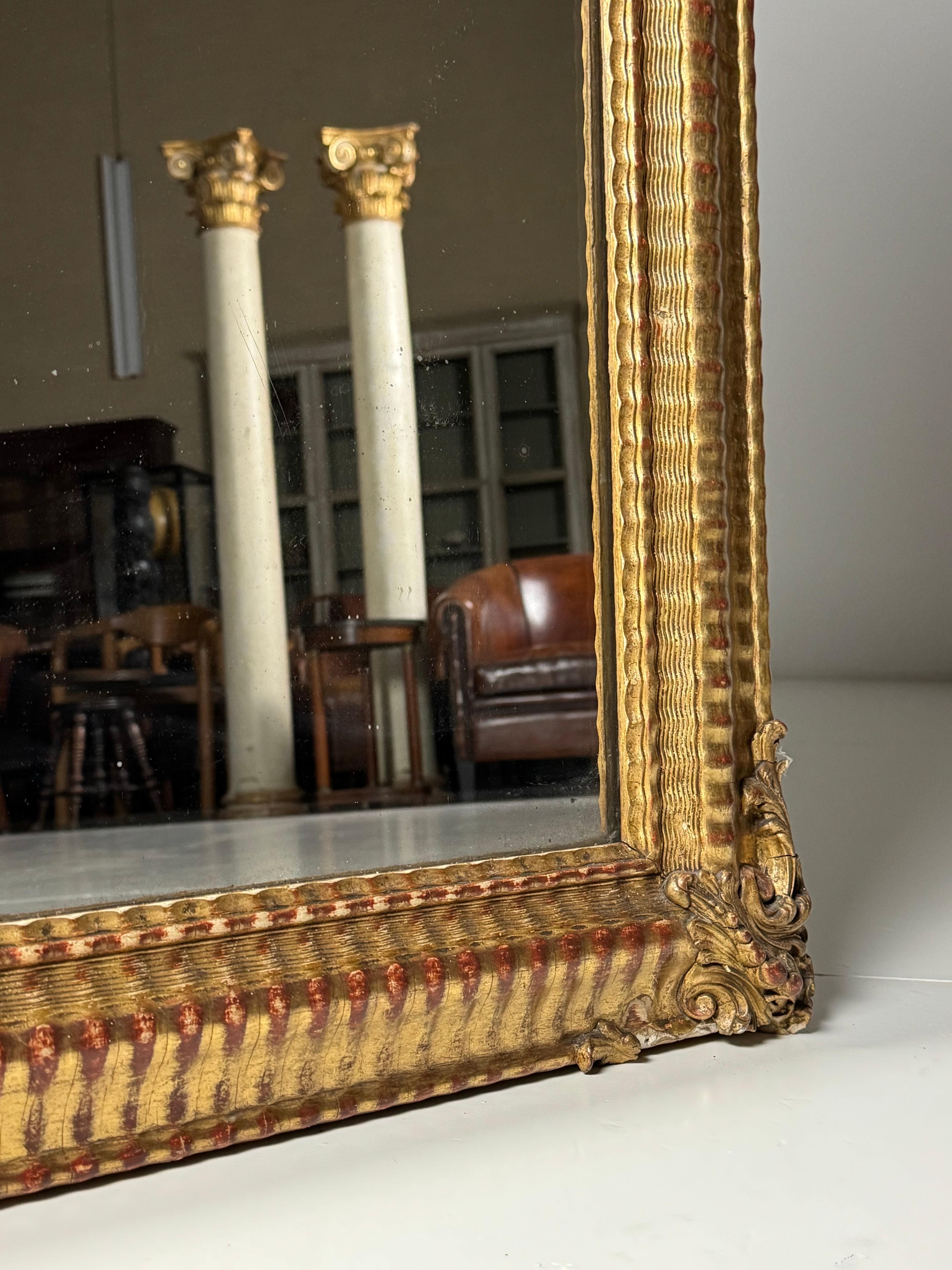 French Ripple Frame Mirror 19th century For Sale 3