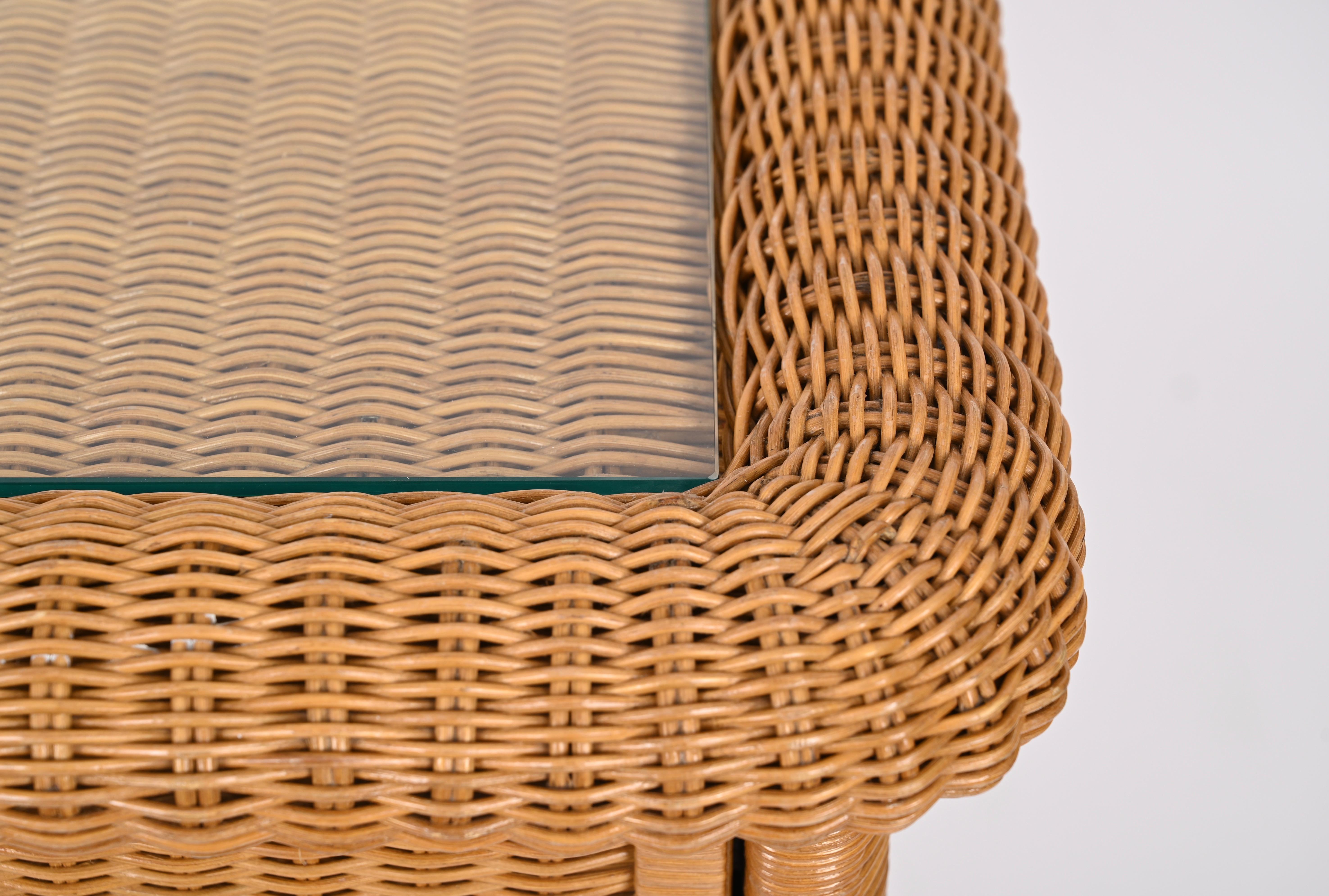French Riviera Chest of Drawers in Woven Rattan by Vivai del Sud, Italy, 1970s For Sale 3