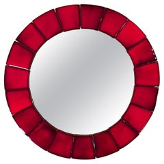French Riviera. Glazed ceramic pieces mosaic mirror, France, 1960s