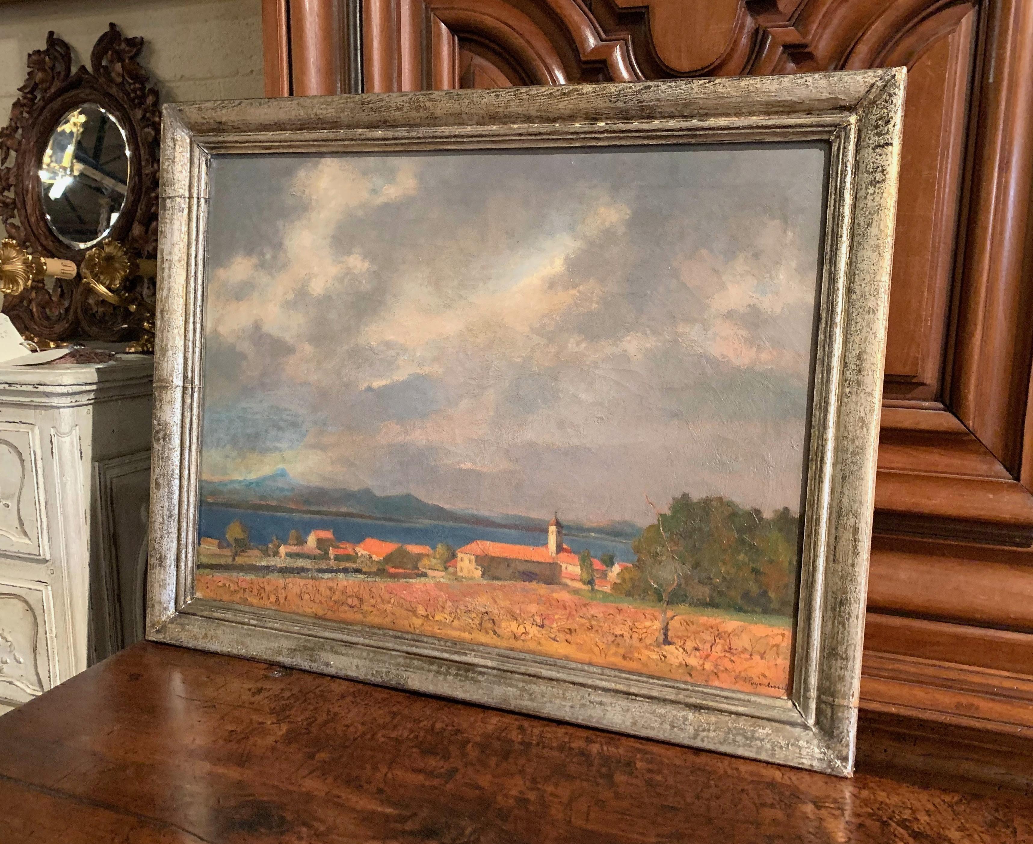 French Riviera Oil on Canvas Painting Signed G. Van Puyenbroeck, Dated 1932 For Sale 2