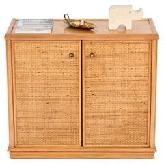 Mobile organico French Riviera in rattan, bambù e ottone, Italia, anni '70