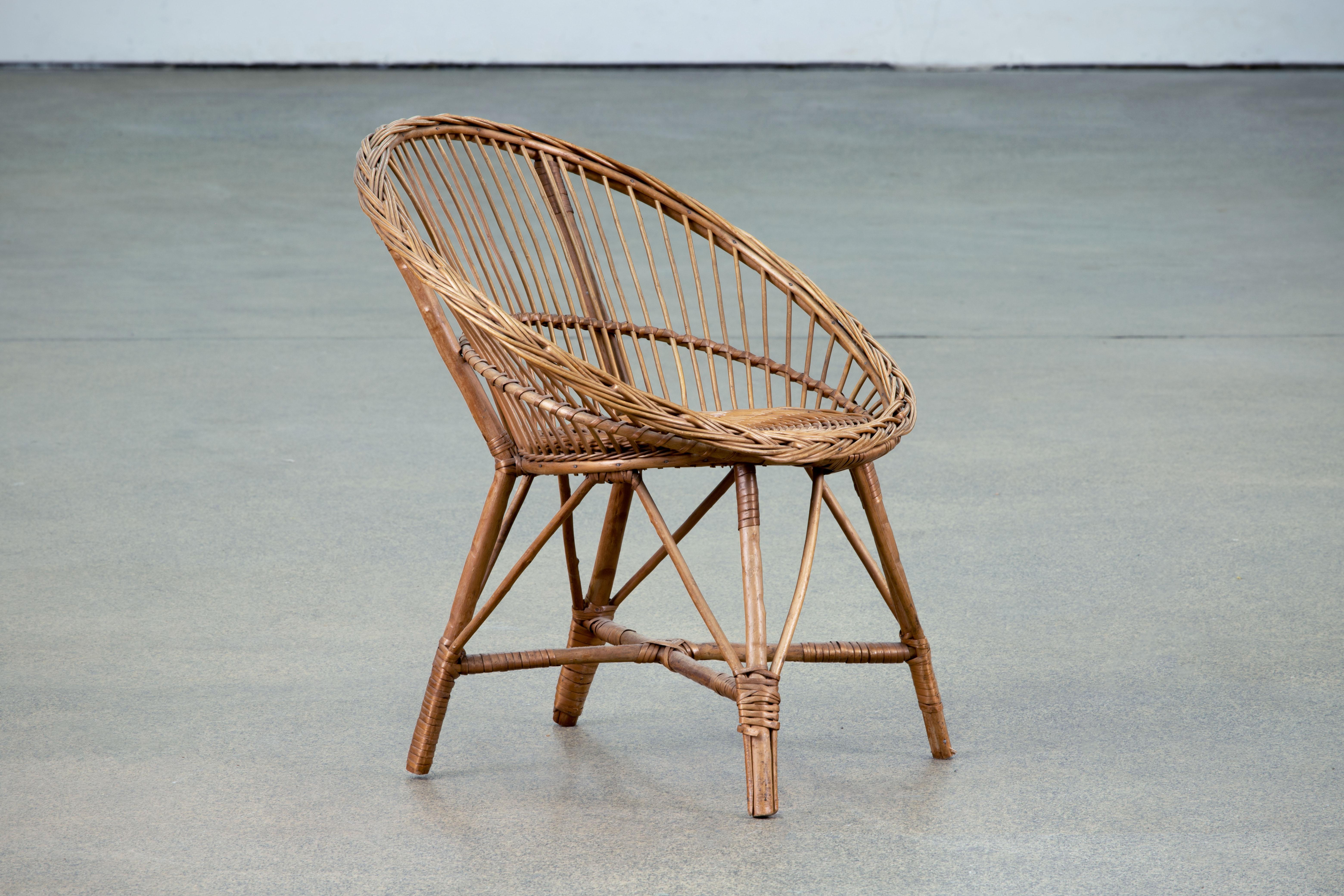 Bamboo French Riviera Organic Lounge Chair, 1960 For Sale