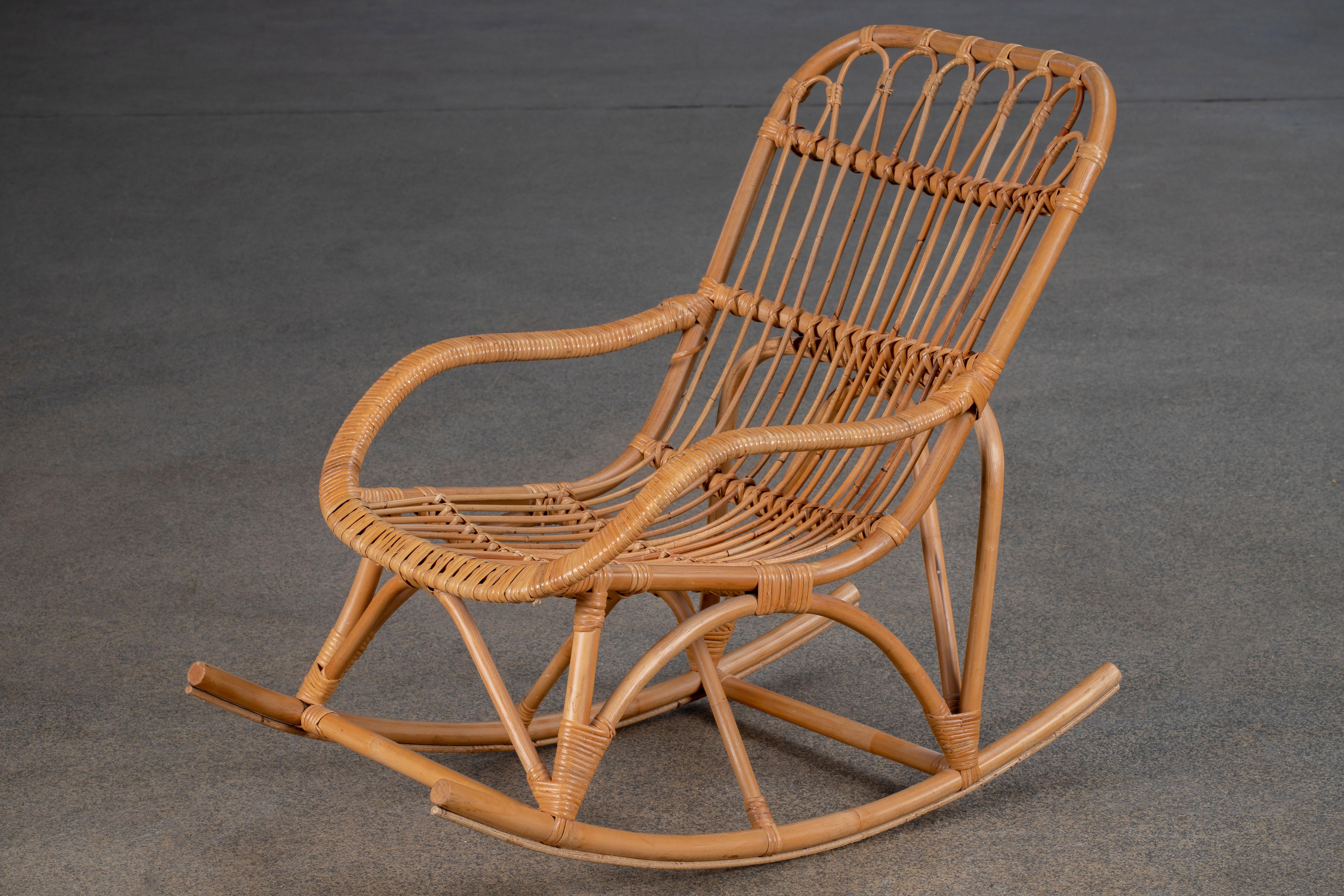Organic Modern French Riviera Organic Rocking Chair, 1960 For Sale