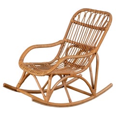 Vintage French Riviera Organic Rocking Chair, 1960