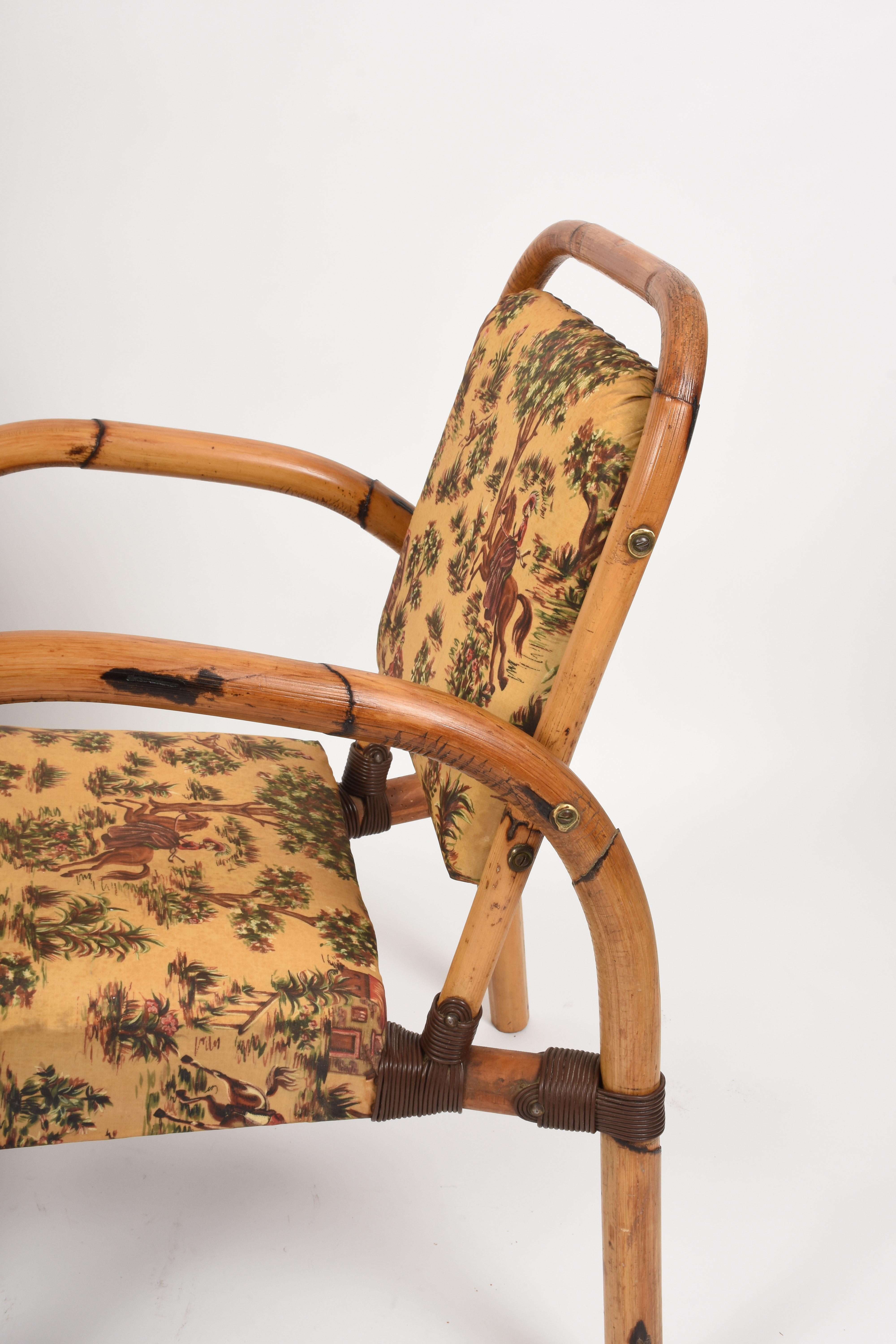 French Riviera Pair of Bamboo Armchairs by Dal Vera, Italy 1950s 1