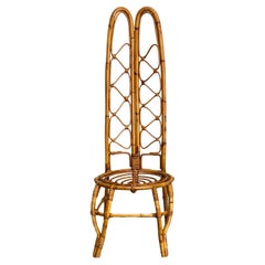 French Riviera Rattan and Bamboo Chair, France, 1960s