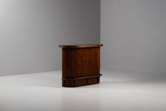 French Riviera - Rattan Demilune Bar Cabinet, 1940s