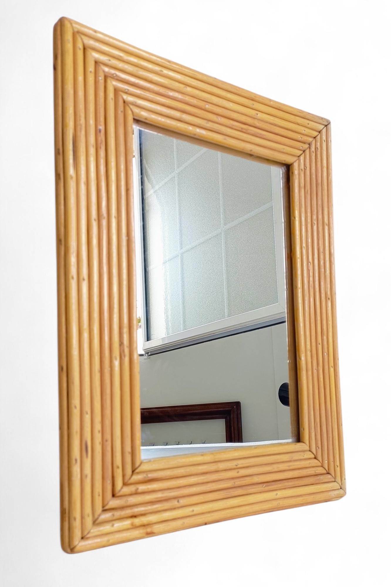 Miroir en rotin de la Côte d'Azur dans le style de Vivai del Sud, France, années 1960 en vente 4