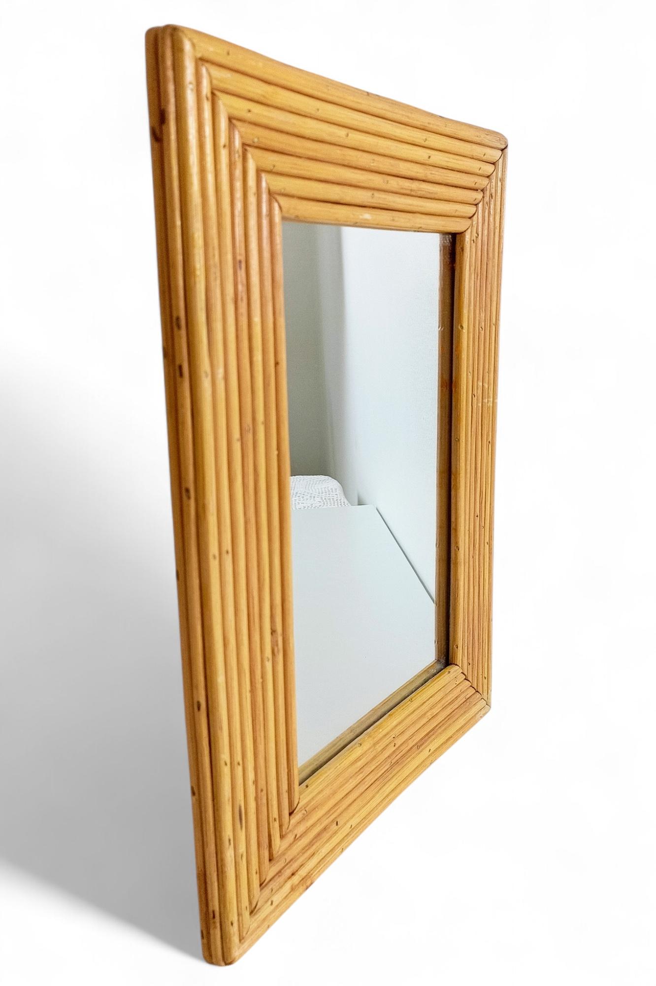 Miroir en rotin de la Côte d'Azur dans le style de Vivai del Sud, France, années 1960 en vente 5