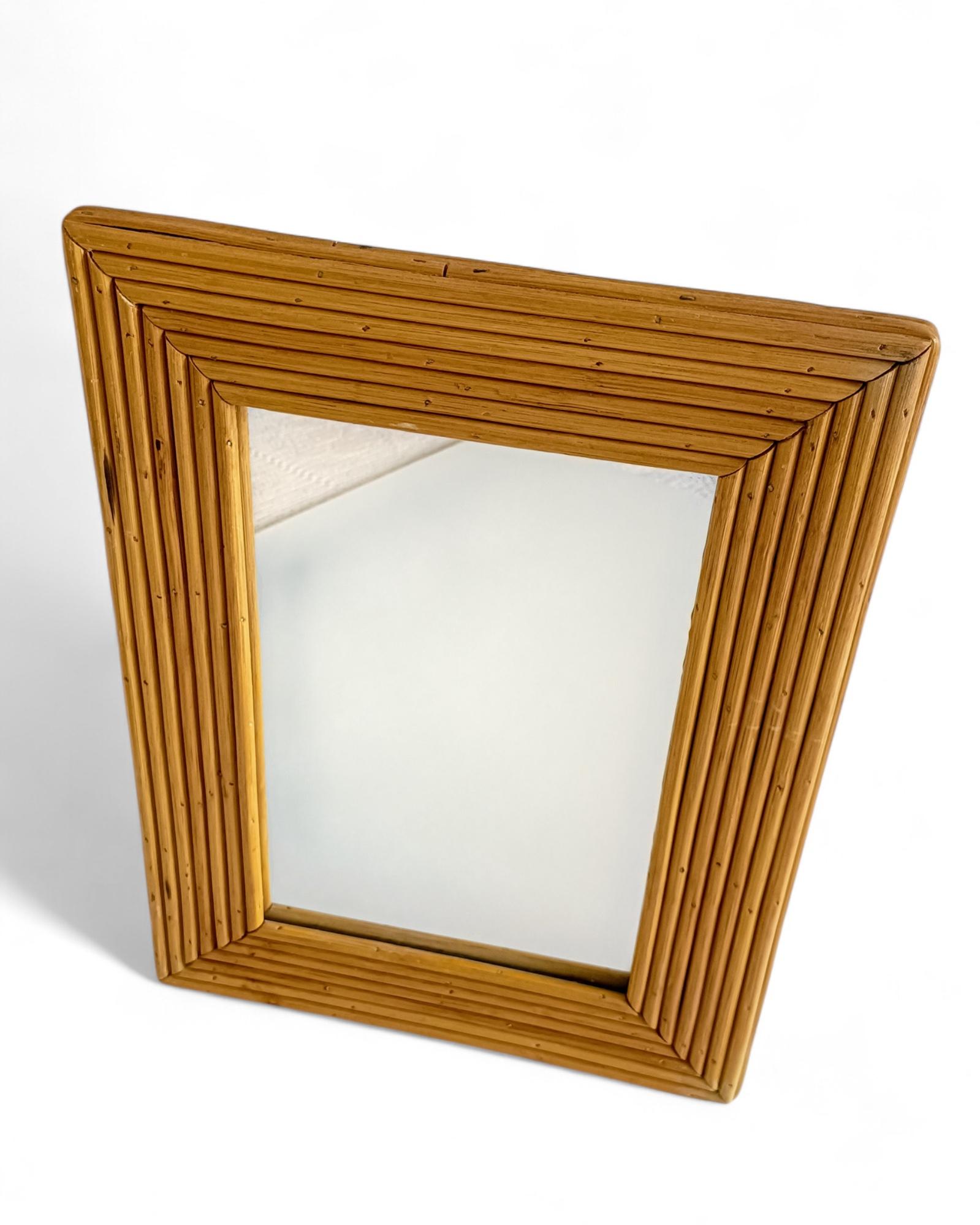 Miroir en rotin de la Côte d'Azur dans le style de Vivai del Sud, France, années 1960 en vente 6