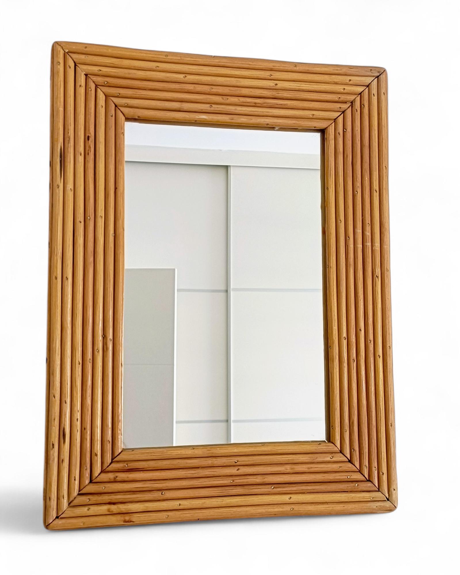 Miroir en rotin de la Côte d'Azur dans le style de Vivai del Sud, France, années 1960 en vente 7