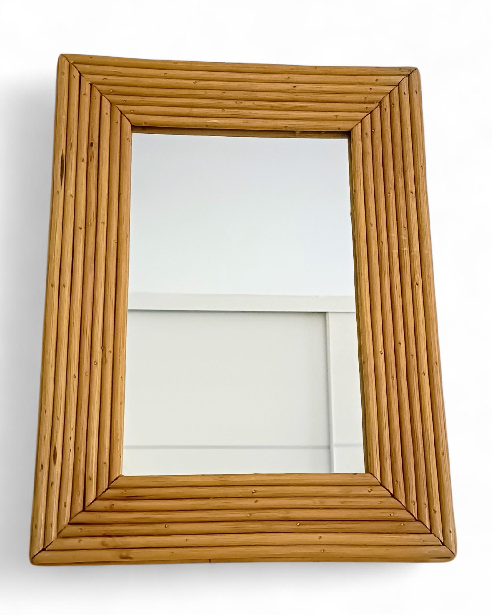 Miroir en rotin de la Côte d'Azur dans le style de Vivai del Sud, France, années 1960 en vente 8