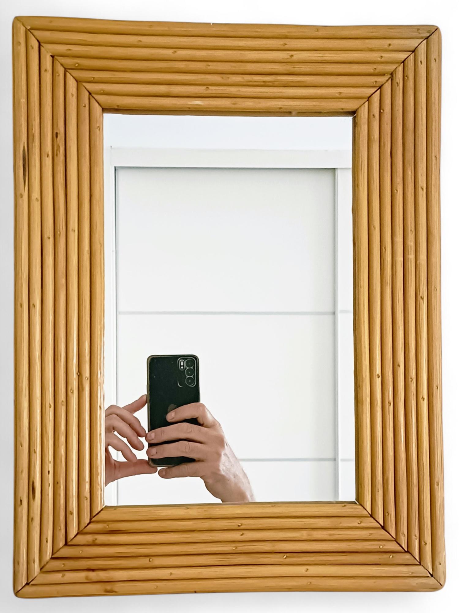 Miroir en rotin de la Côte d'Azur dans le style de Vivai del Sud, France, années 1960 en vente 9