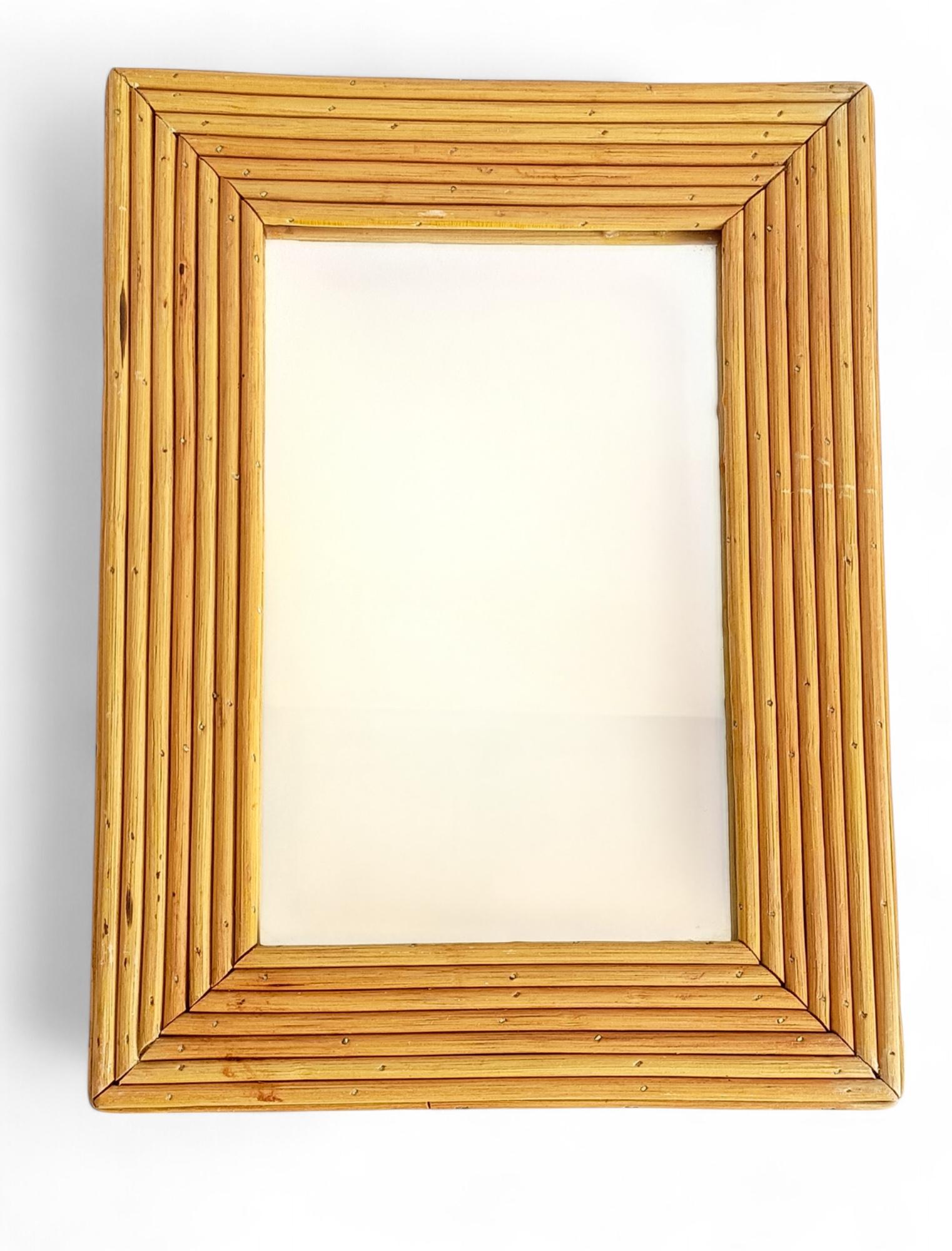 Miroir en rotin de la Côte d'Azur dans le style de Vivai del Sud, France, années 1960 en vente 10