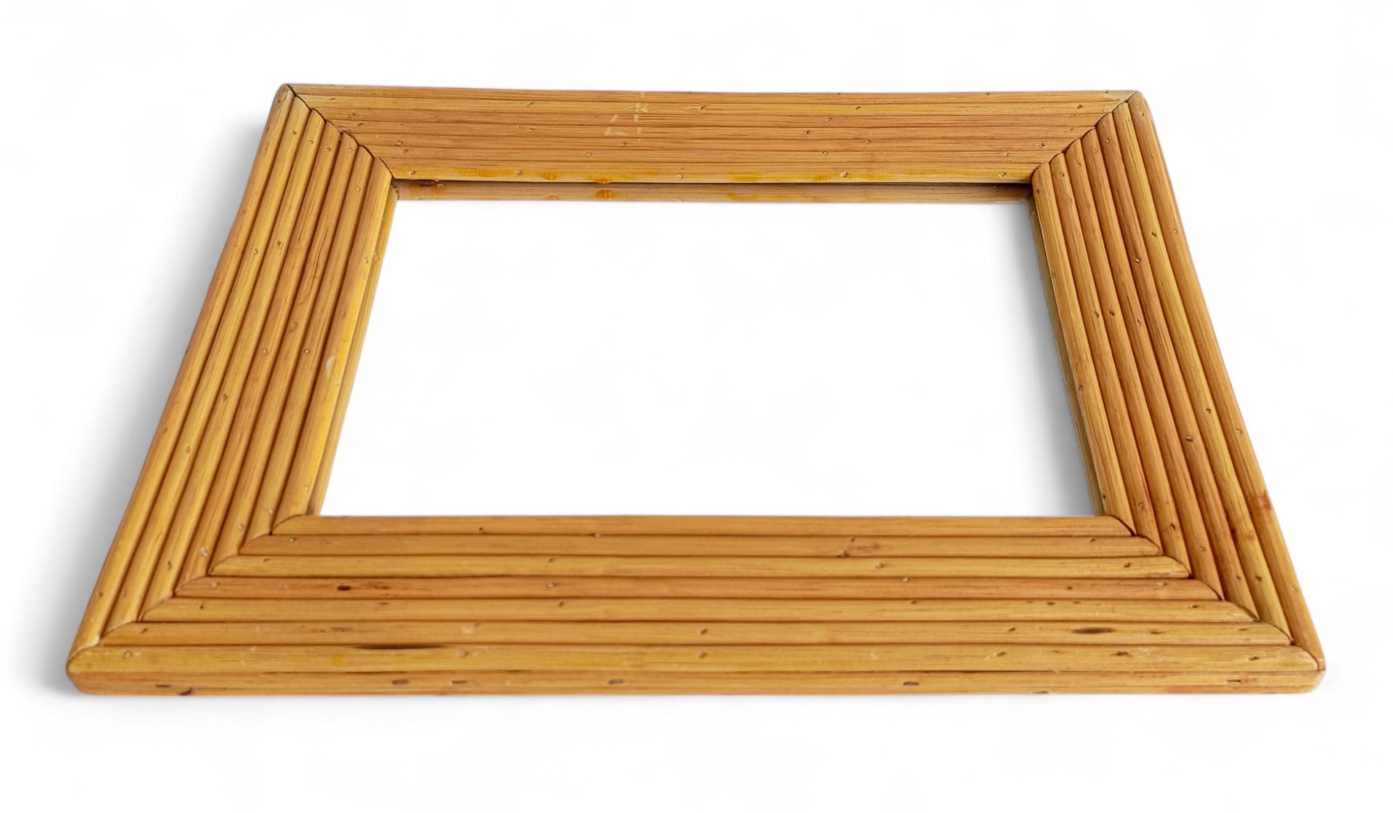 Miroir en rotin de la Côte d'Azur dans le style de Vivai del Sud, France, années 1960 Bon état - En vente à Valencia, VC