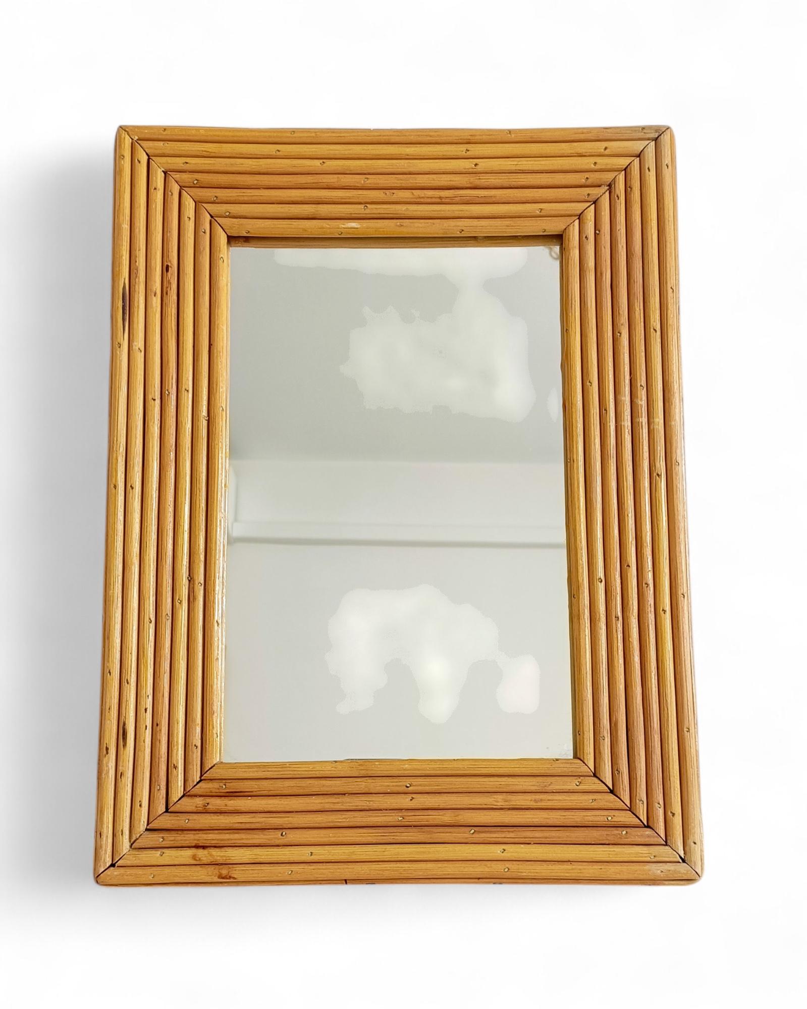 Miroir en rotin de la Côte d'Azur dans le style de Vivai del Sud, France, années 1960 en vente 1
