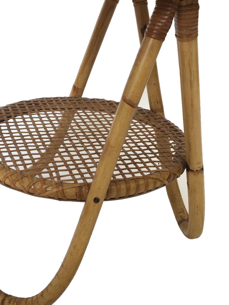 french cane side table