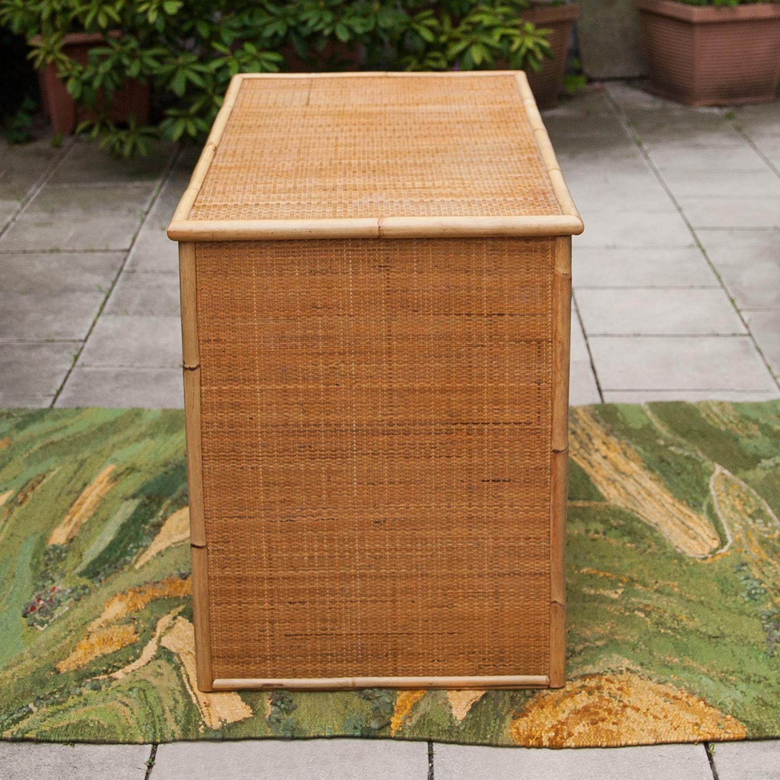 Italian French Riviera Style Bamboo Desk Italy 1960s For Sale