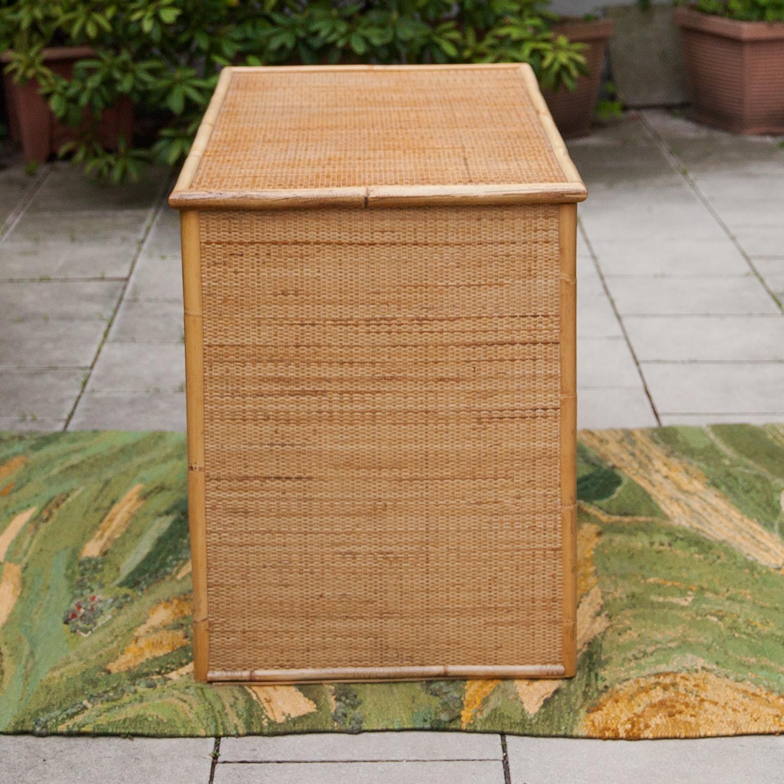 French Riviera Style Bamboo Desk Italy 1960s For Sale 1
