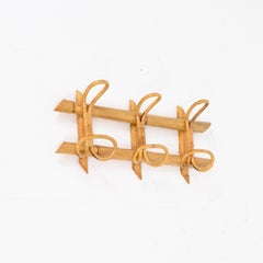 French Riviera Style Coat Rack in Rattan, Bamboo and Wicker, Italy 1960s