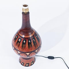 French Riviera style handmade ceramic table lamp by Puigdemont, Spain, 1950s