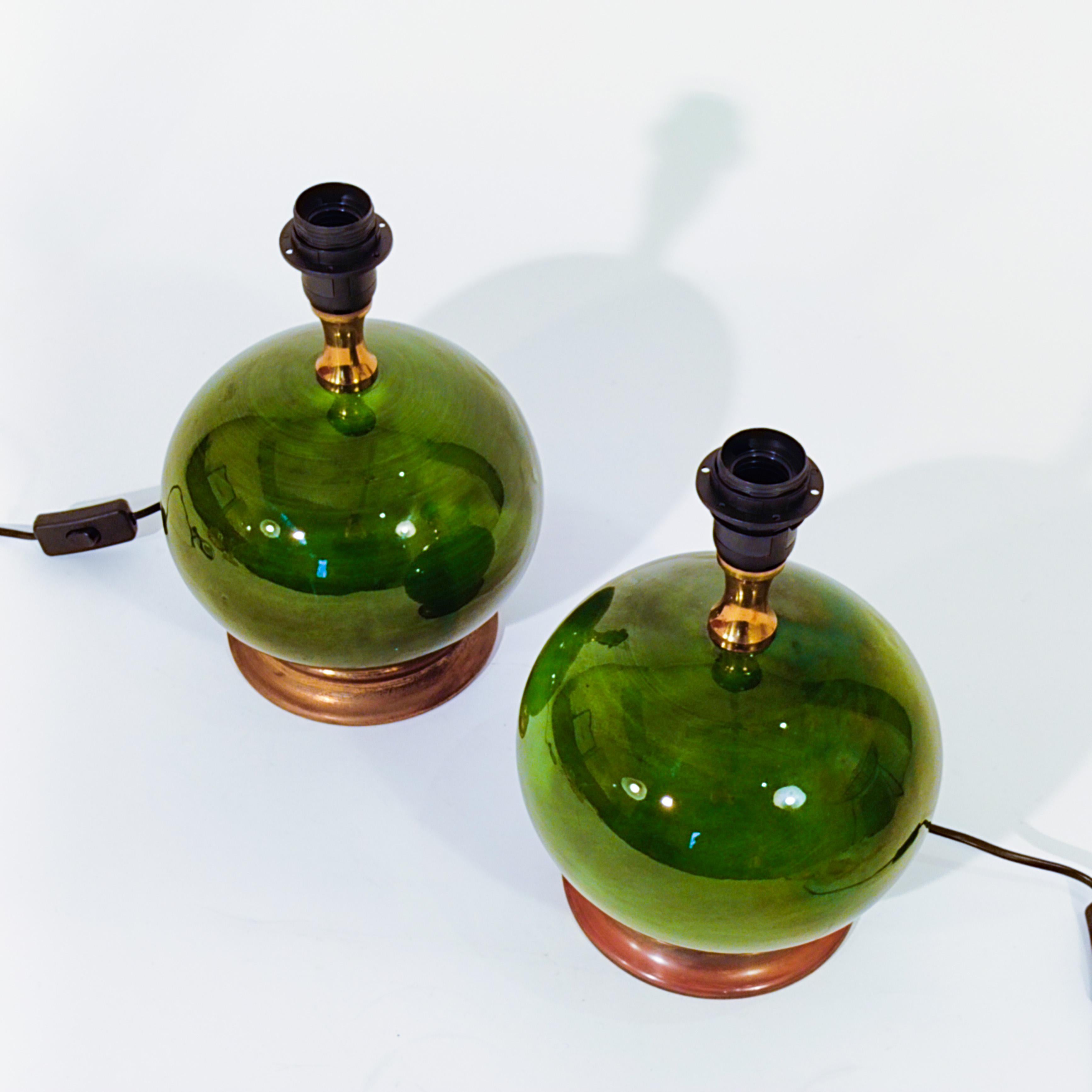 Hollywood Regency Style Côte d'Azur. Lampes de table en céramique faites à la main, Espagne, années 1960 en vente