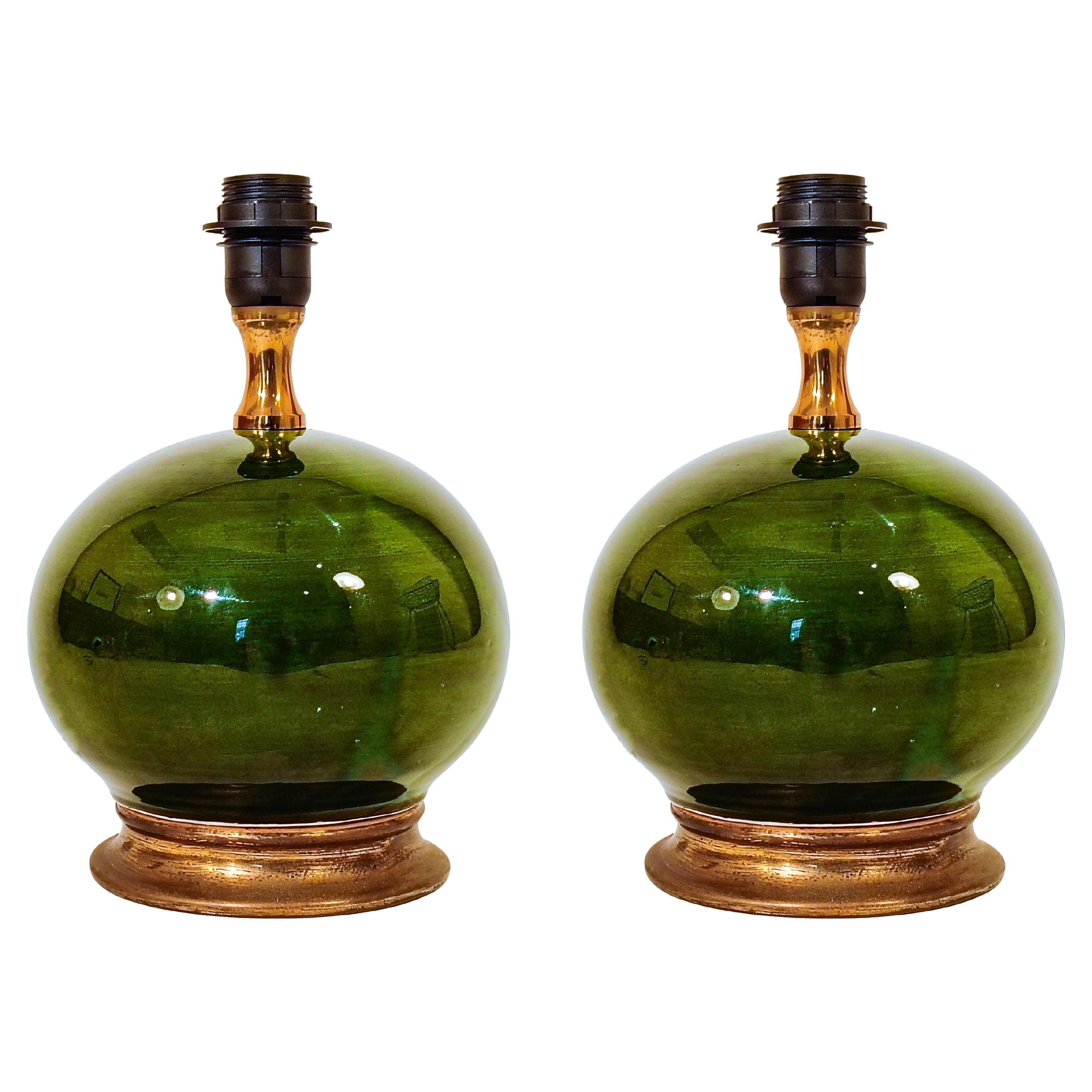 Style Côte d
Azur. Lampes de table en céramique faites à la main, Espagne, années 1960