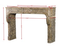 French Riviera Style Limestone Fireplace Surround With Patina
