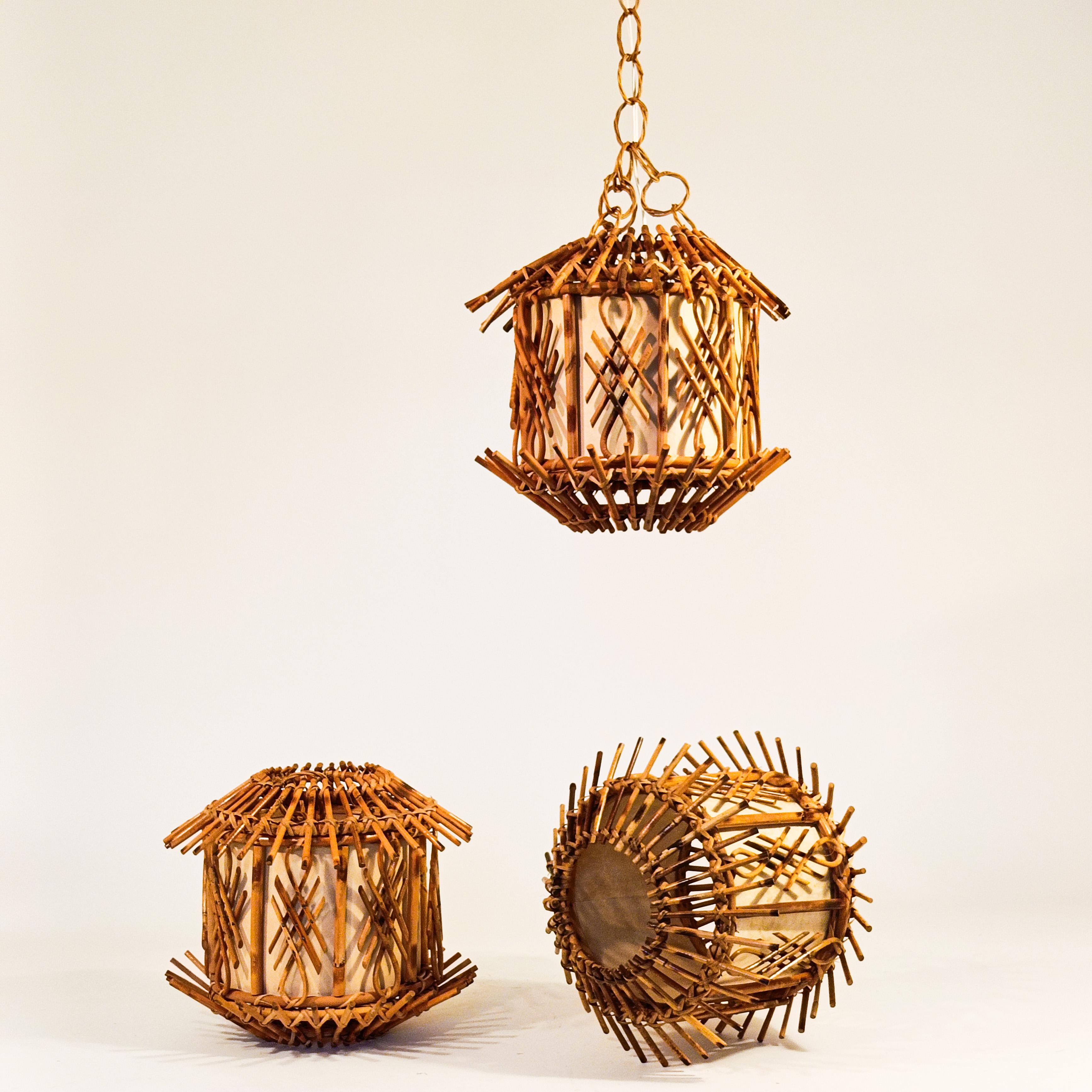 Lampes suspendues de style Riviera française par Louis Sognot, Italie, années 1960 en vente 1