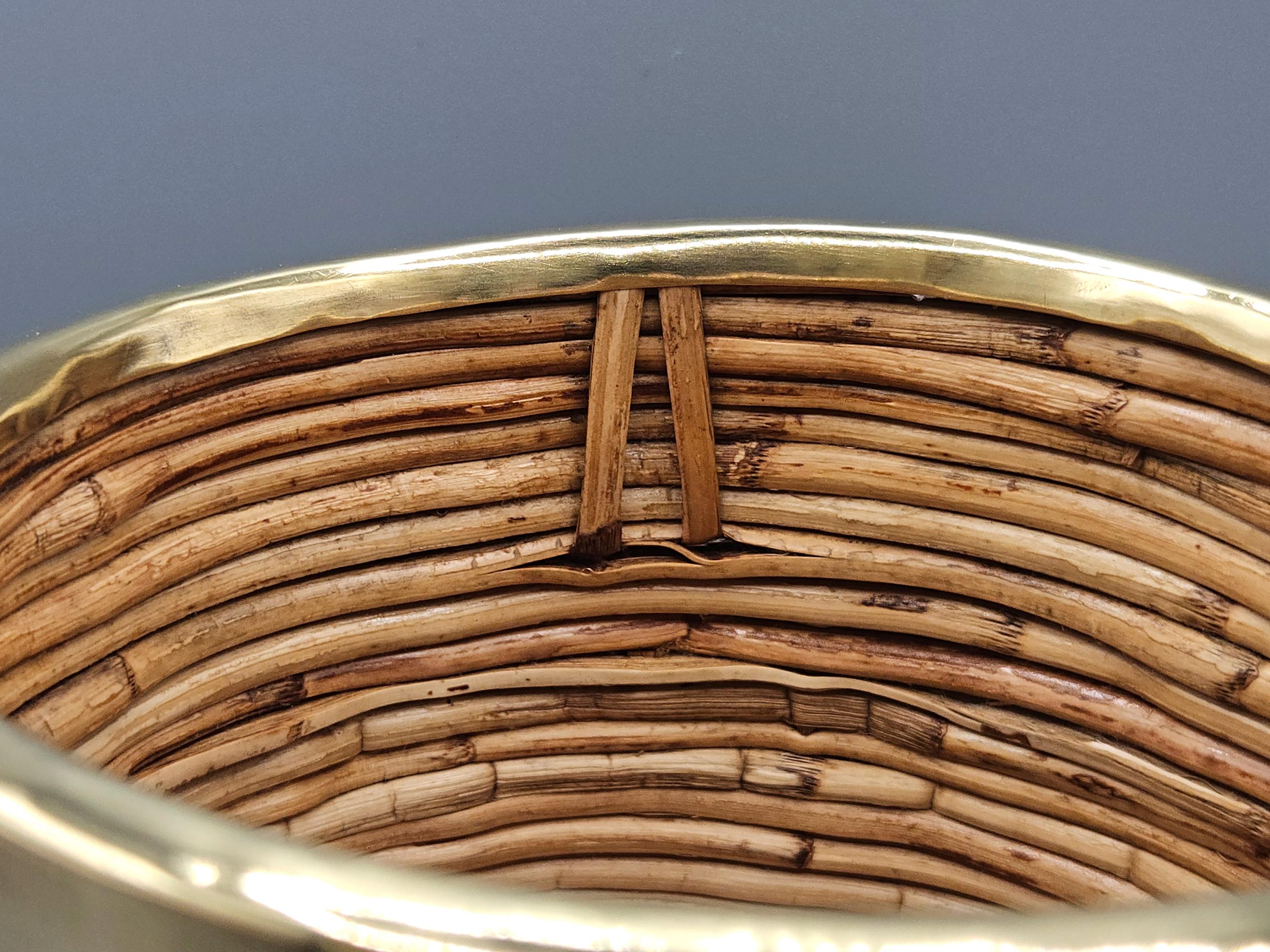 Cesta jardinera de ratán estilo Riviera francesa, estilo Vivai del Sud, Italia, c. 1970 Italiano en venta