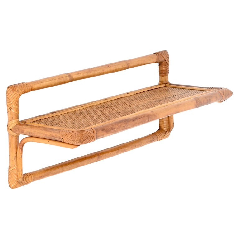 Regal im franzsischen Riviera-Stil aus Bambus, Rattan und Weide, Italien  1970er im Angebot bei 1stDibs Deutschland