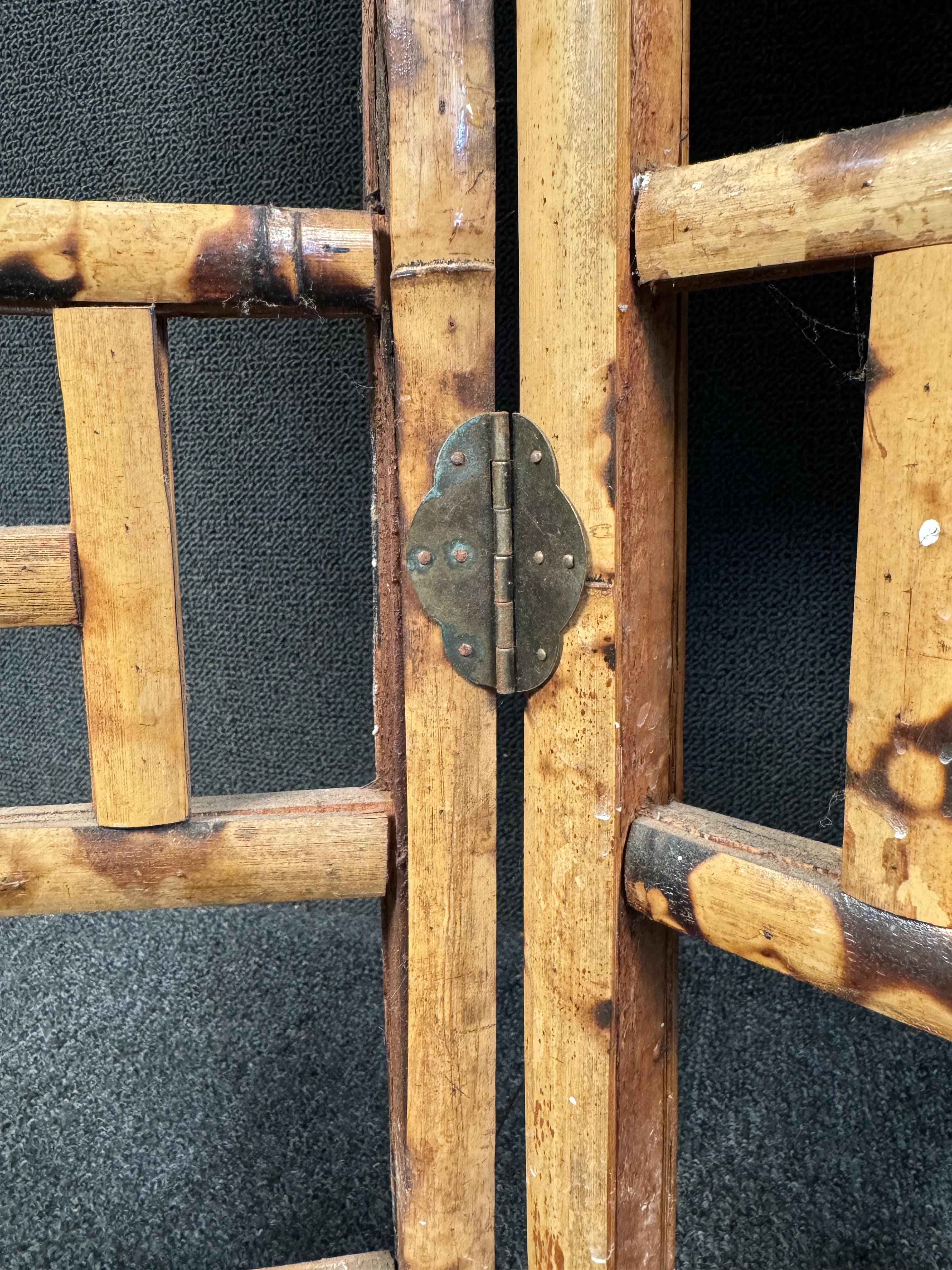 French Riviera Three Paneled Rattan & Bamboo Divider For Sale 8
