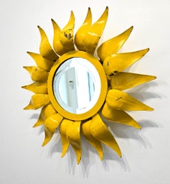 French Riviera Van Gogh-Inspired Sunflower / Sunburst Mirror, France, c. 1960
