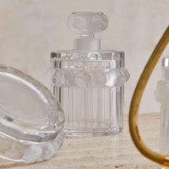 French ‘Robinson’ 3-Piece Crystal Vanity Set by Lalique, 1970s