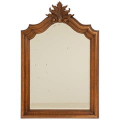 French Rocaille Wall Mirror, Natural Wood Frame, 19th Century, France