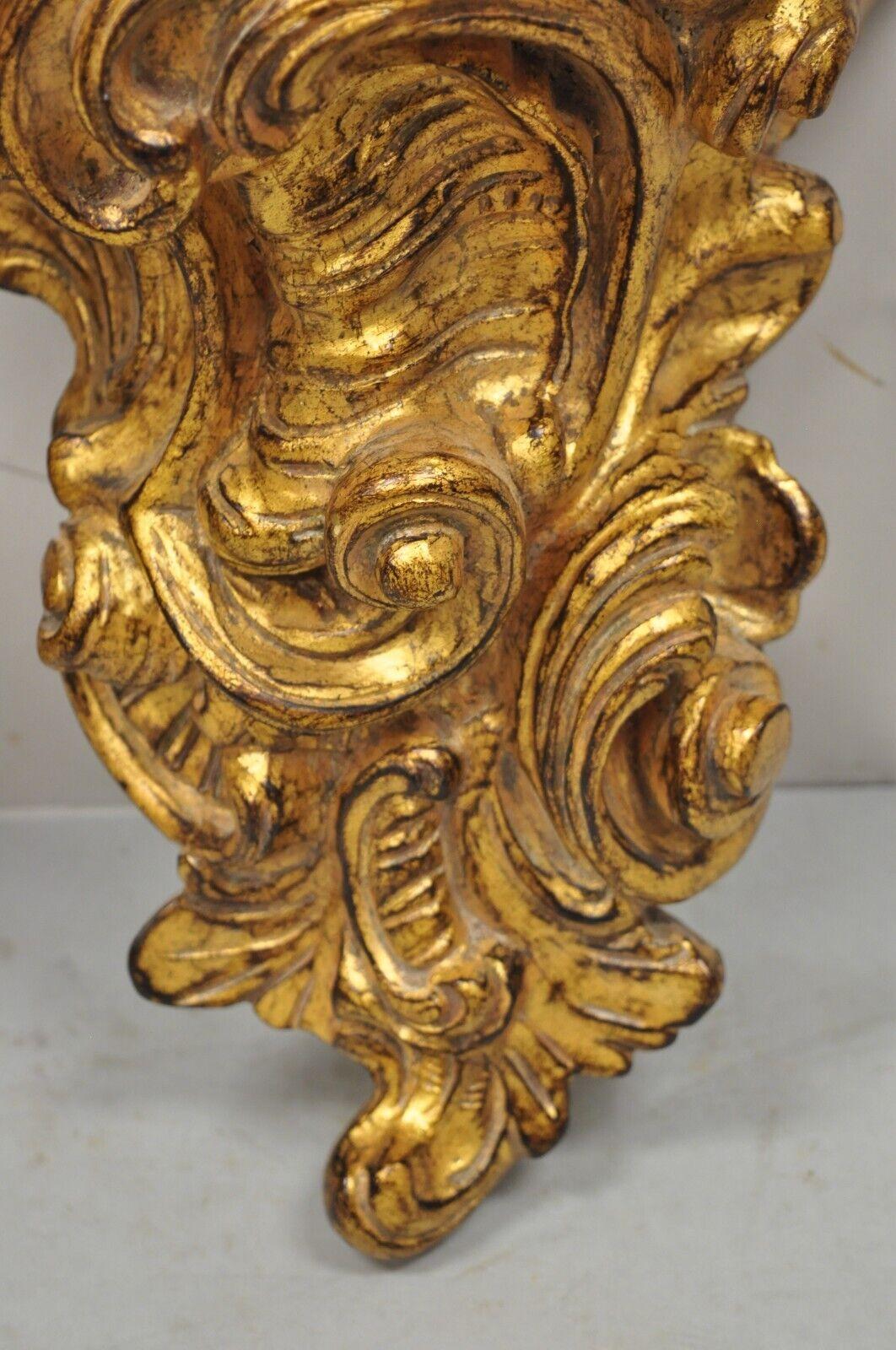 antique gold wall shelf