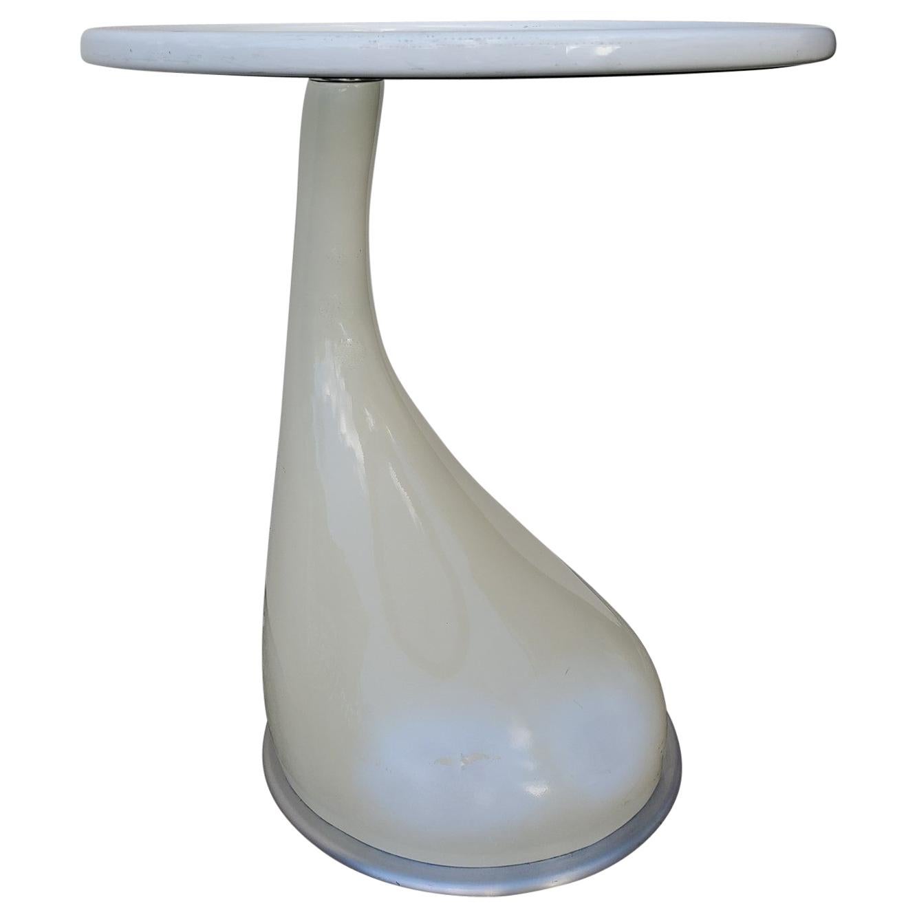 French Roche Bobois Contemporary Lacquered Glass Top Side Tables For Sale