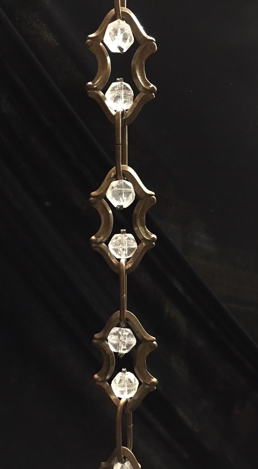 French Rock Crystal and Bronze Chandelier, 19th Century For Sale 6