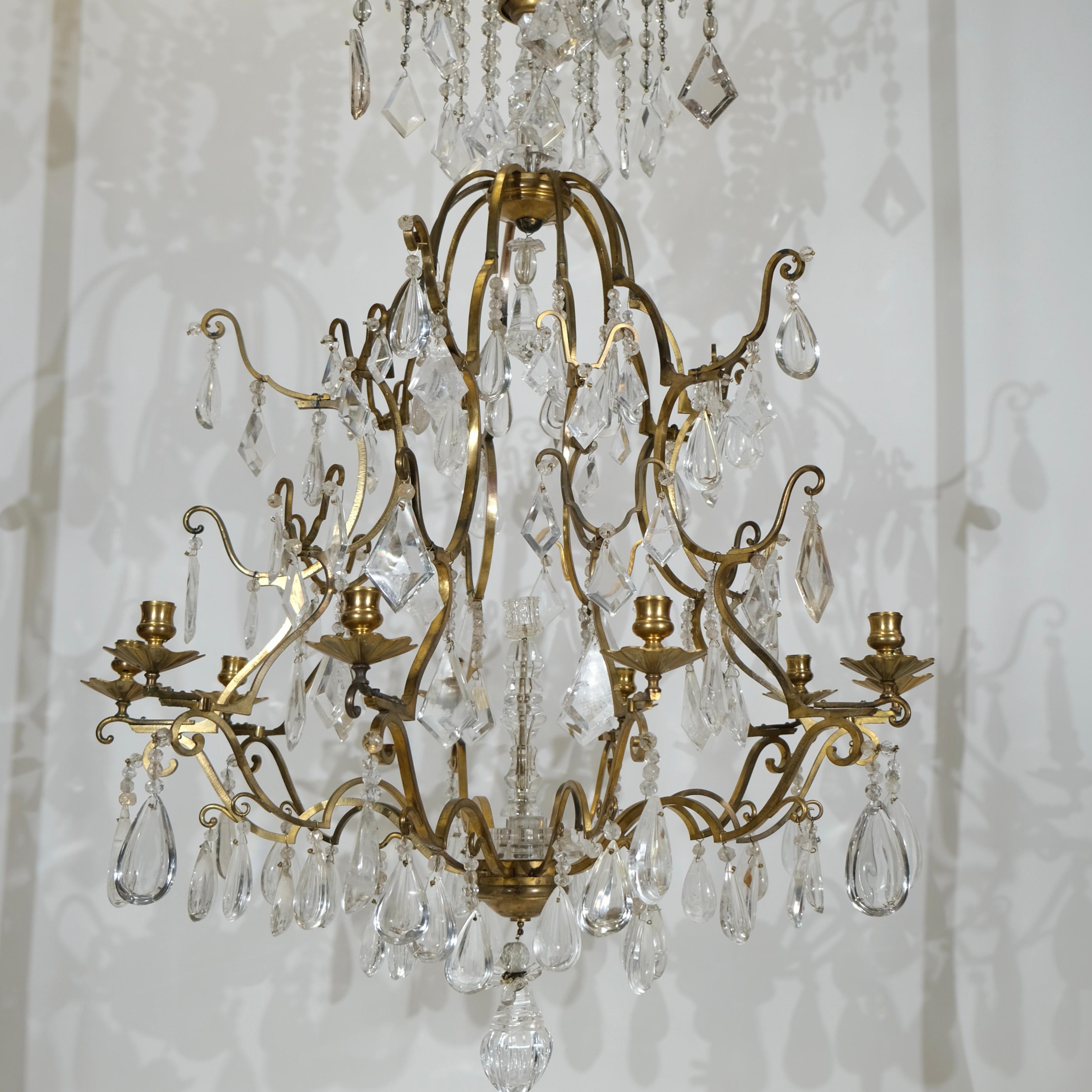 Lampadario francese in cristallo di rocca, XIX sec. in vendita 4