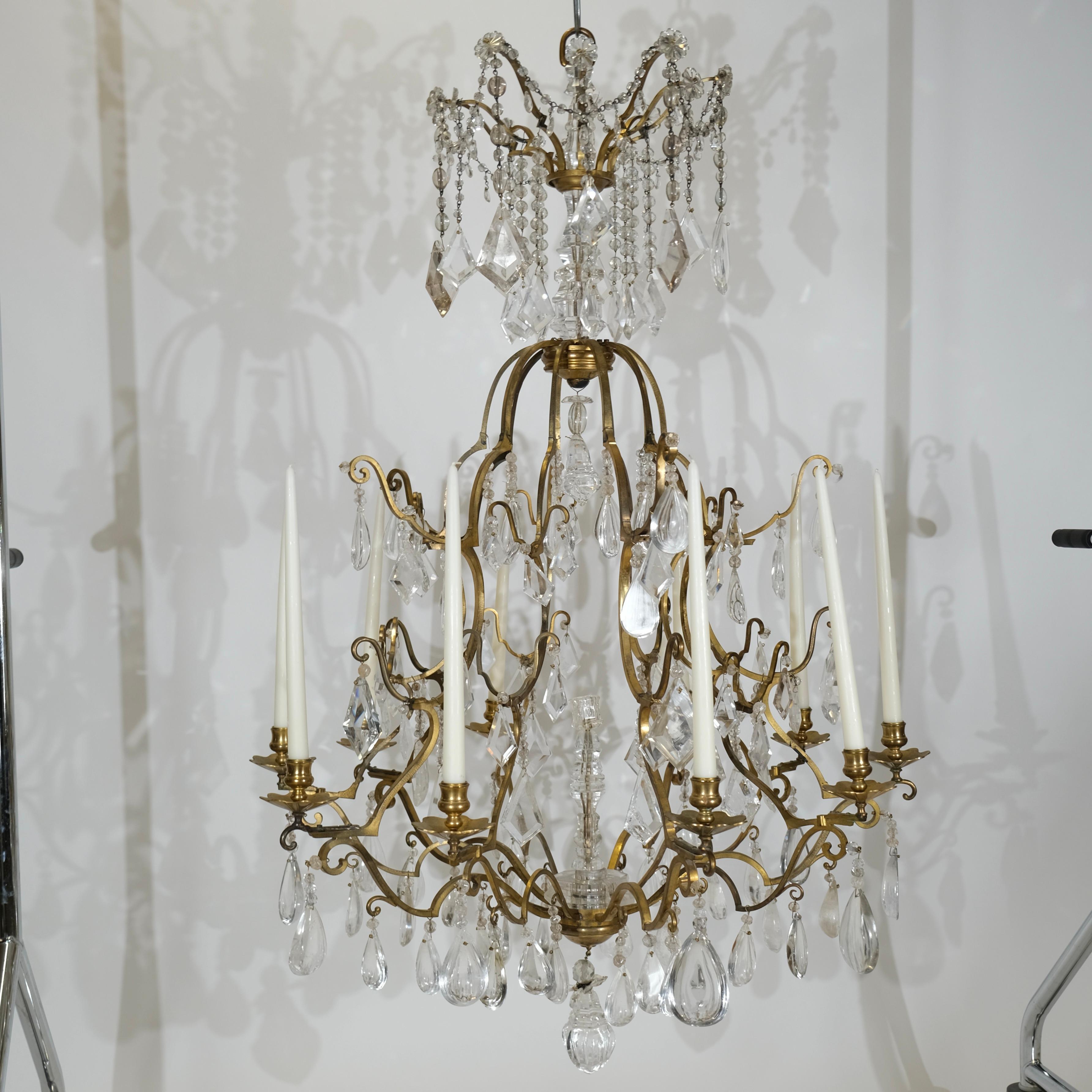 Lampadario francese in cristallo di rocca, XIX sec. in vendita 5