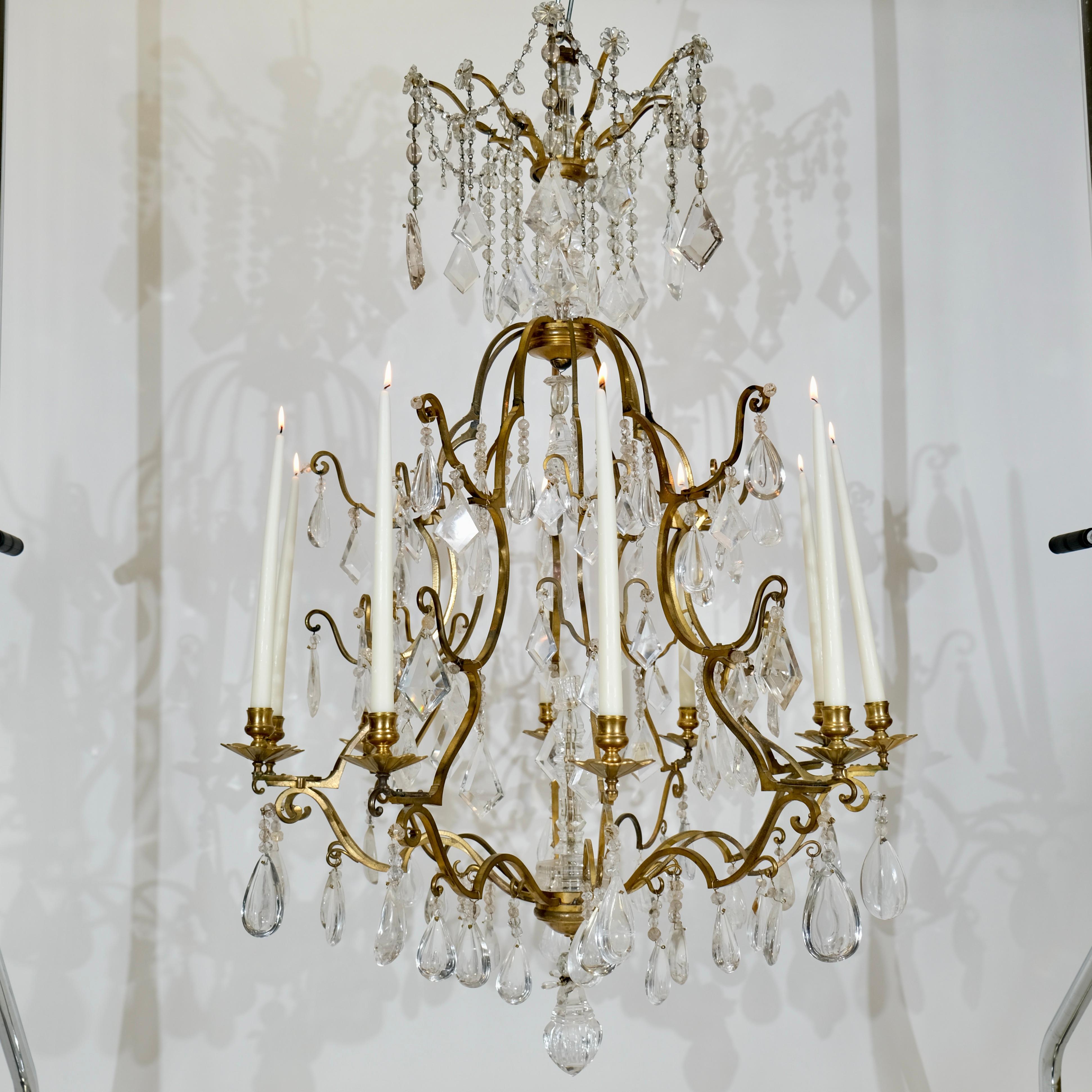 Lampadario francese in cristallo di rocca, XIX sec. in vendita 6