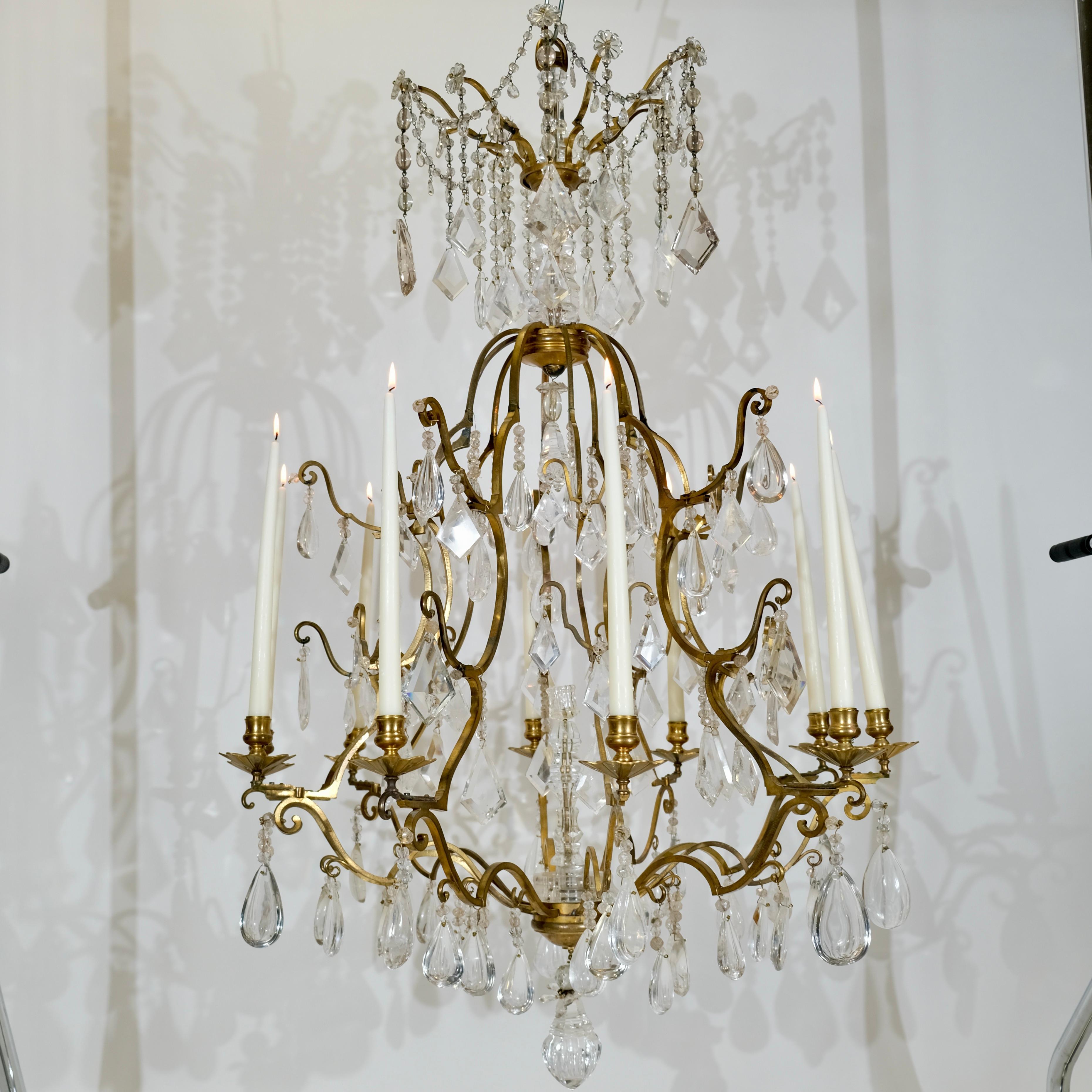 Lampadario francese in cristallo di rocca, XIX sec. in vendita 7