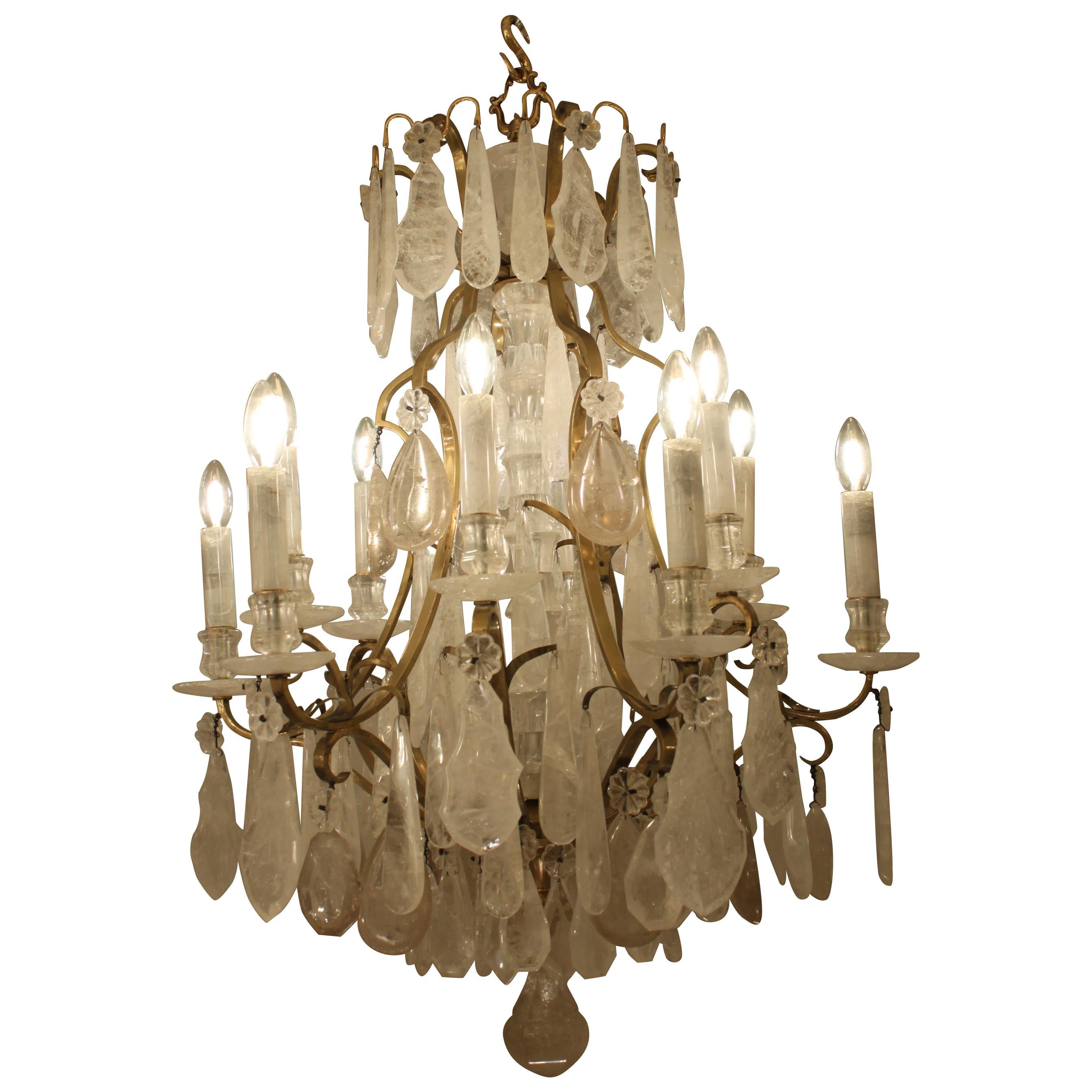 French Rock Crystal Chandelier, c1880