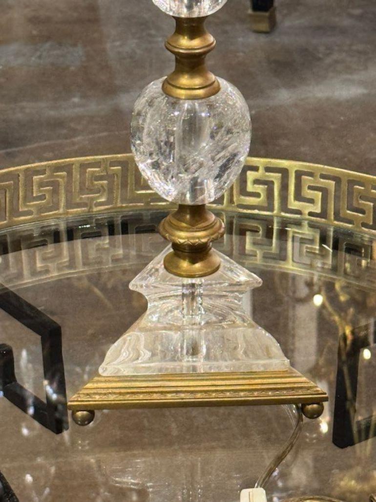 Milieu du XXe siècle Lampe à poser en cristal Table Rock en vente